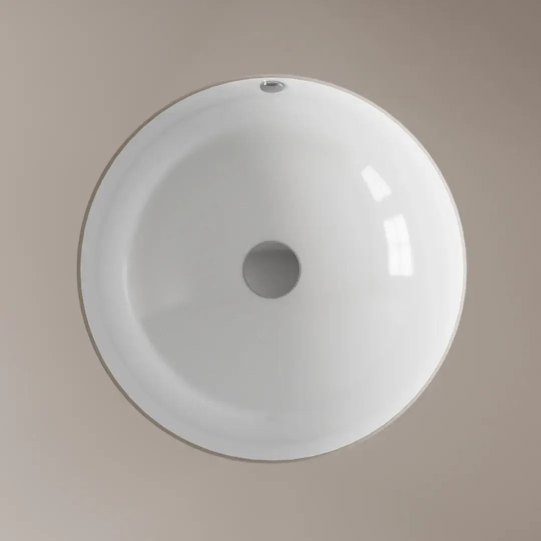 Vasque à encastrer par dessous Ø43 cm ronde céramique, Asako