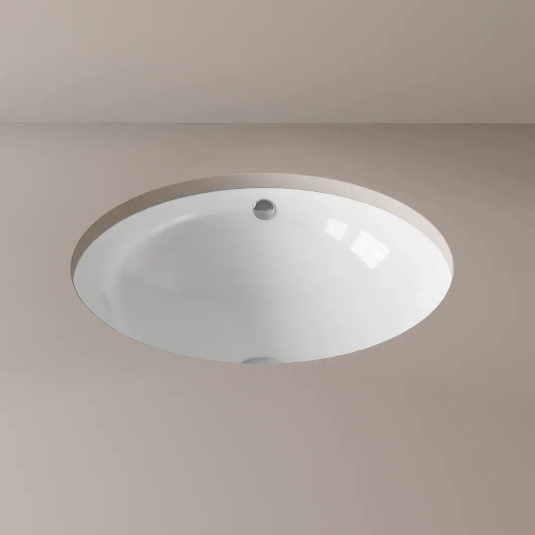 Vasque à encastrer par dessous Ø43 cm ronde céramique, Asako