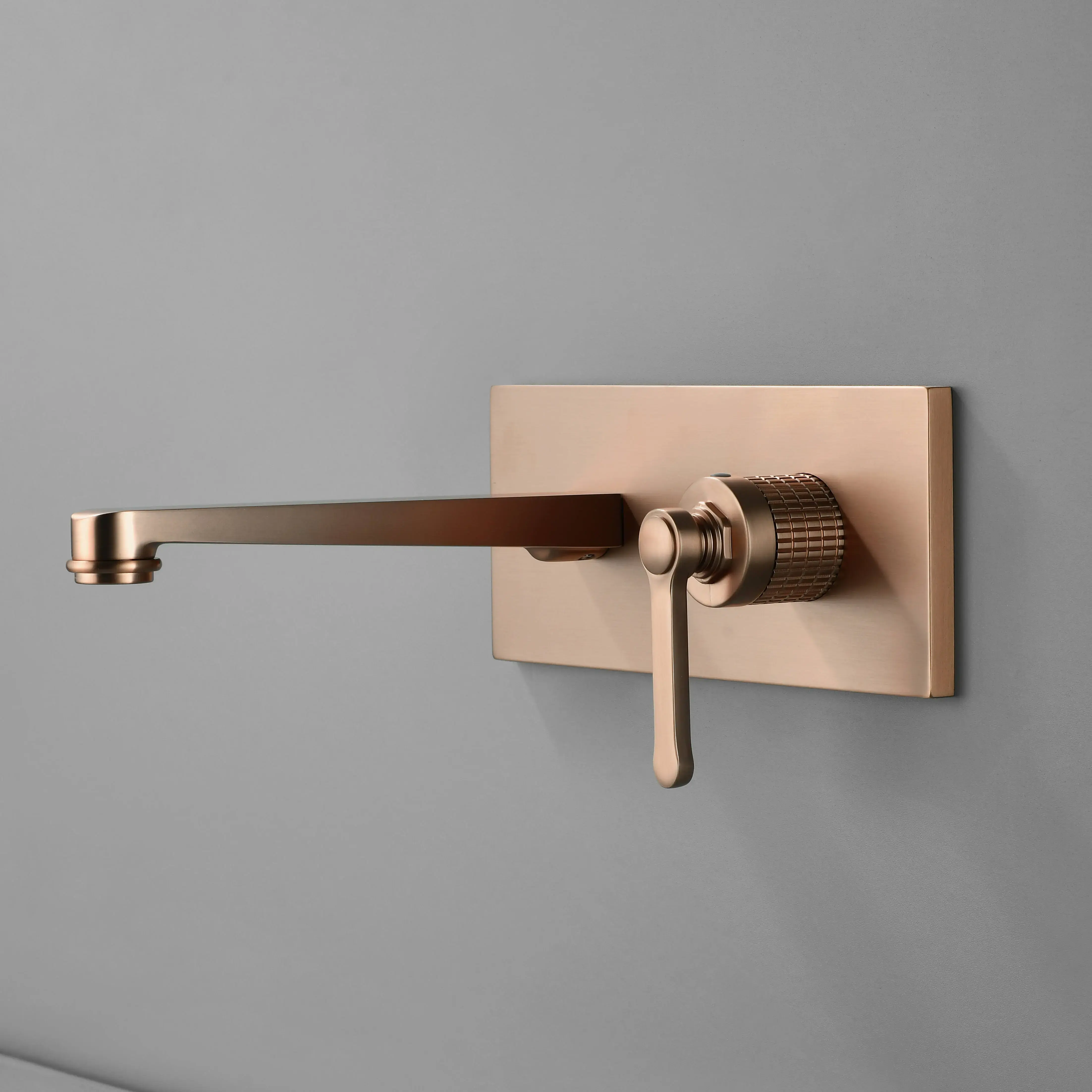 Mitigeur lavabo encastré, Doré Rose brossé, César 