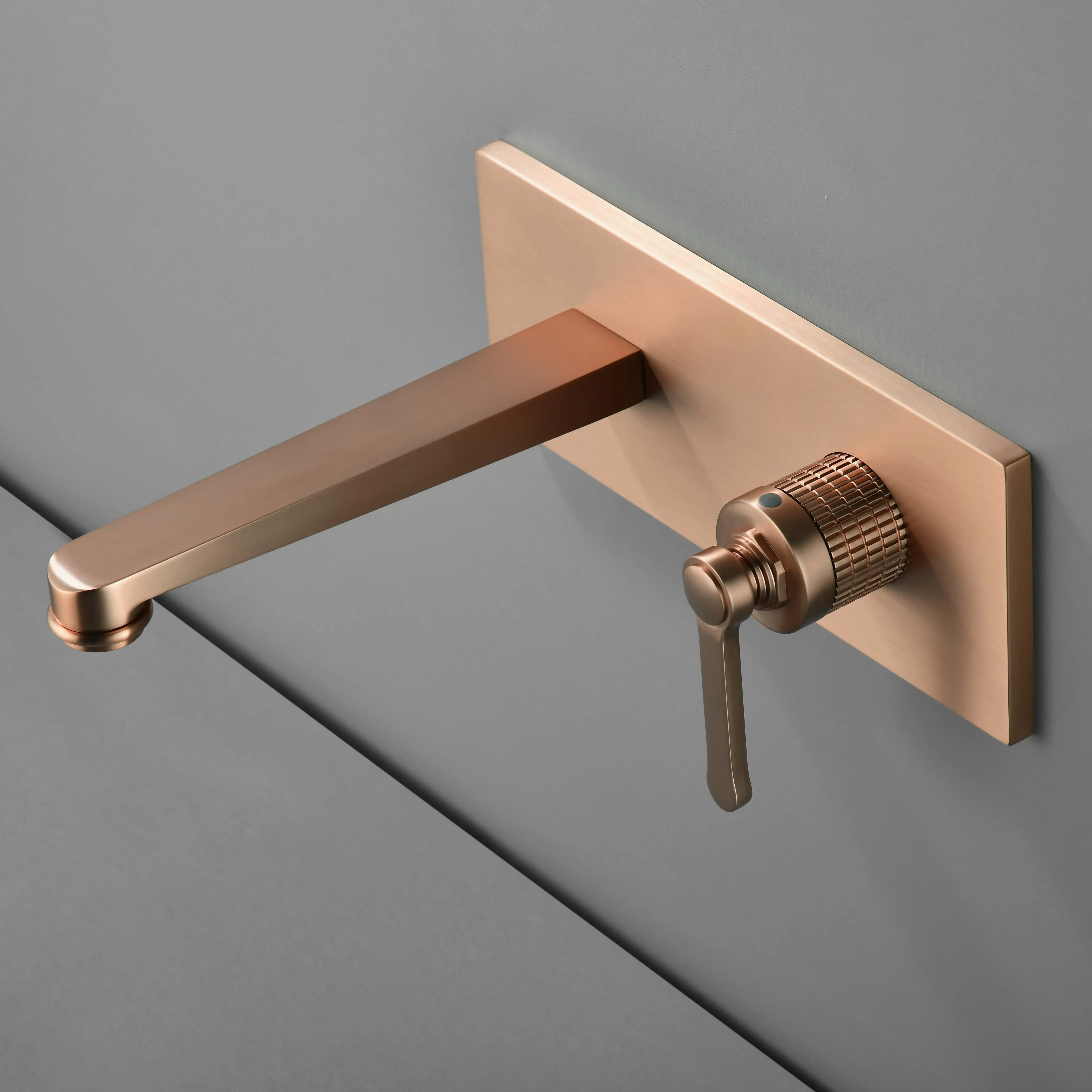 Mitigeur lavabo encastré, Doré Rose brossé, César 