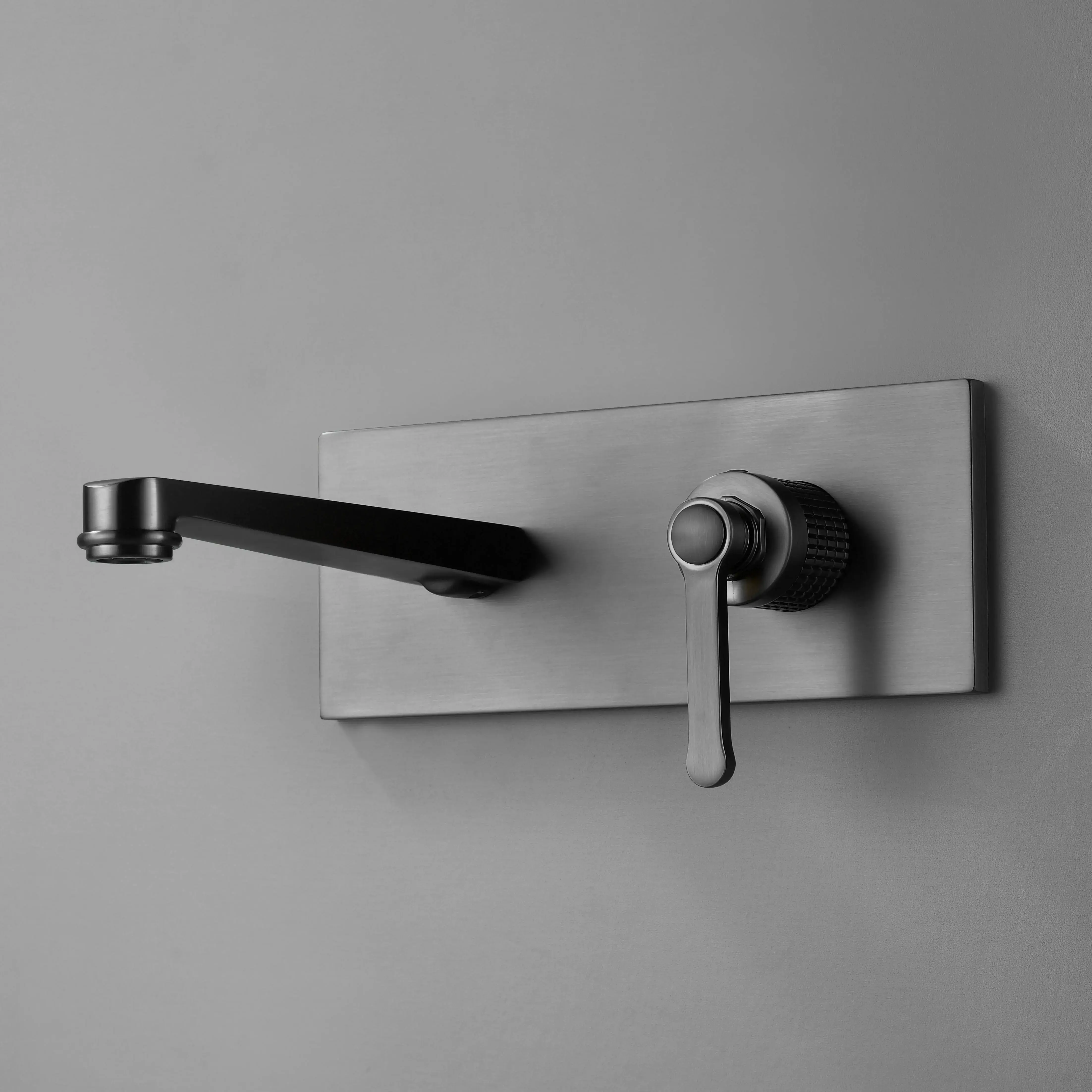 Mitigeur lavabo encastré, Gun métal, César
