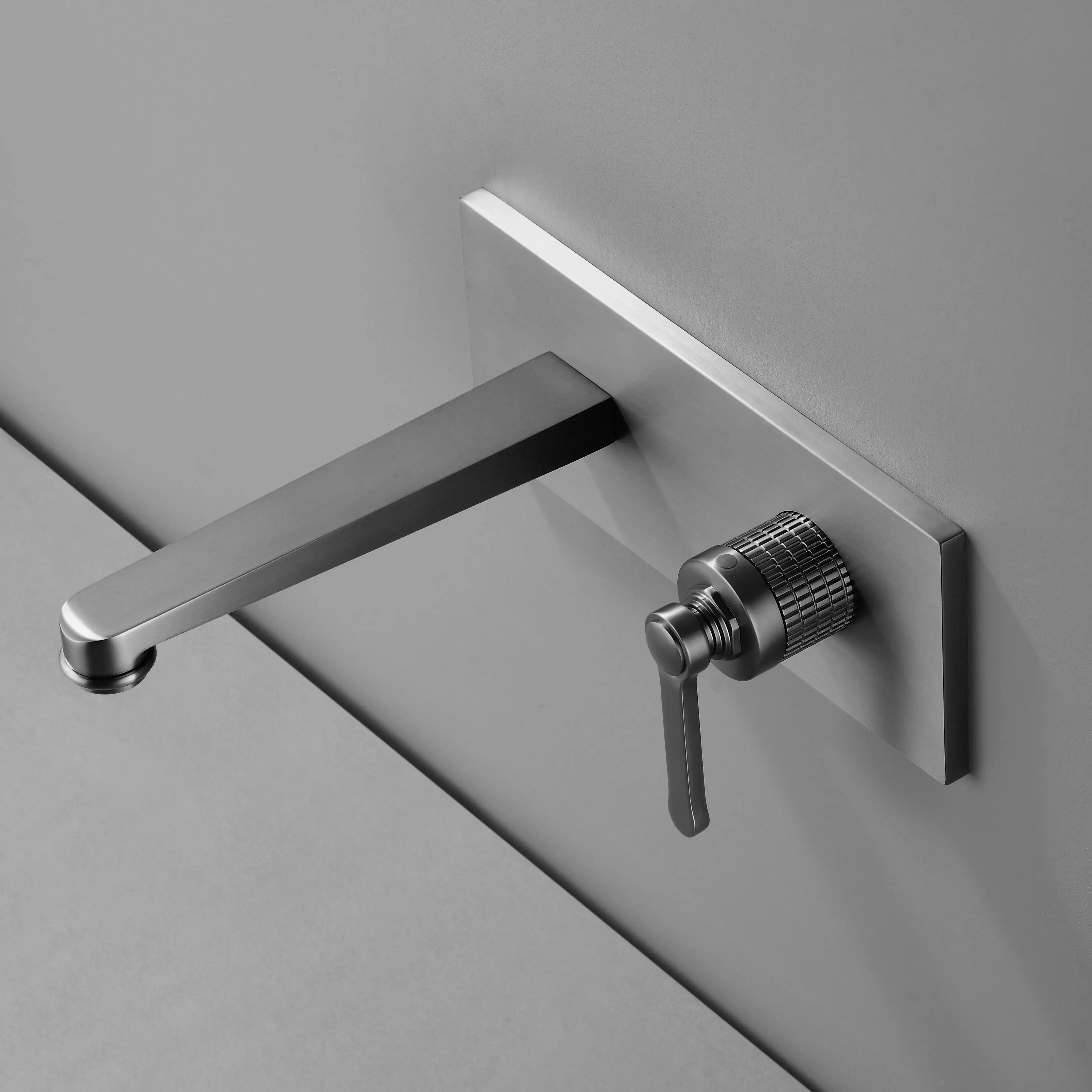 Mitigeur lavabo encastré, Gun métal, César