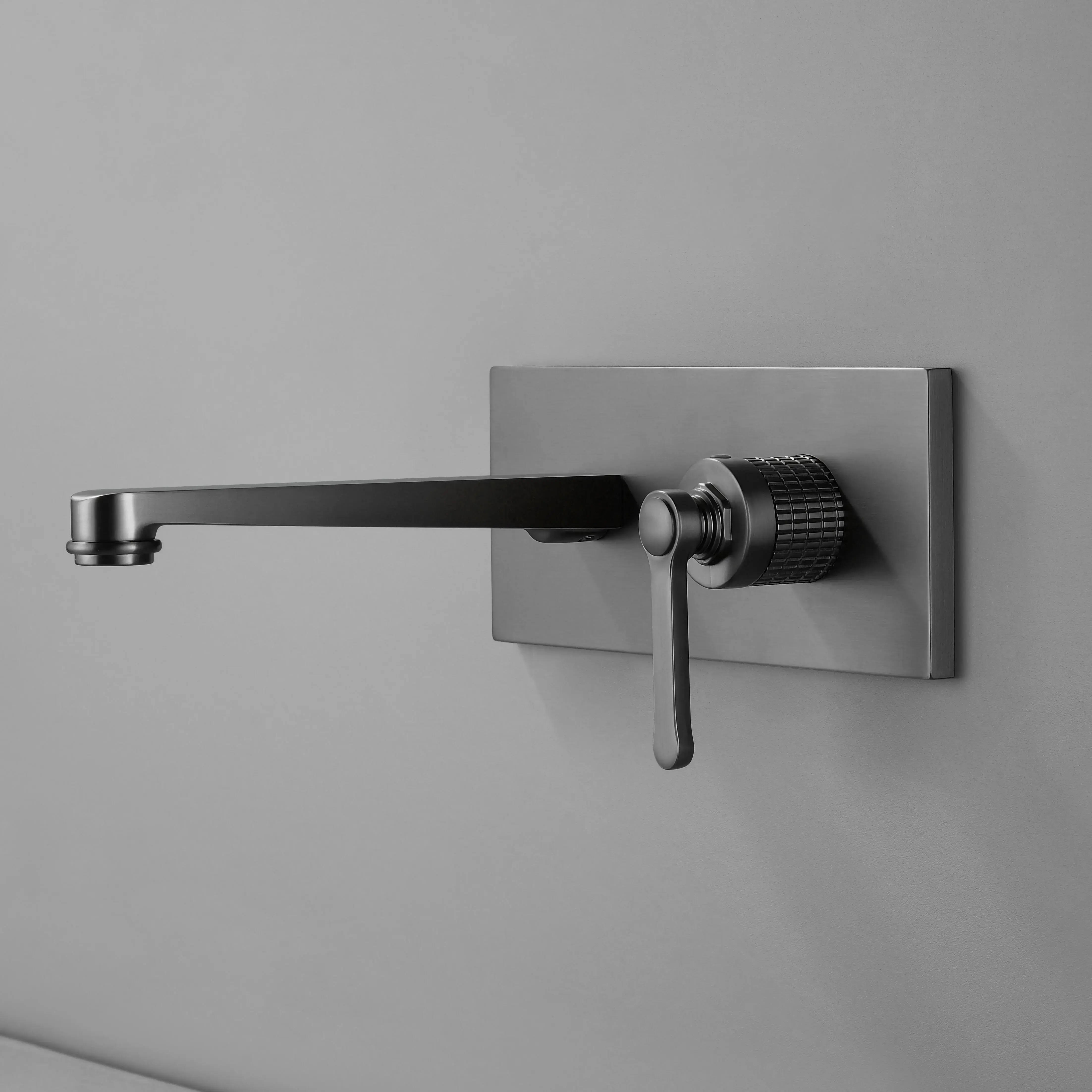 Mitigeur lavabo encastré, Gun métal, César