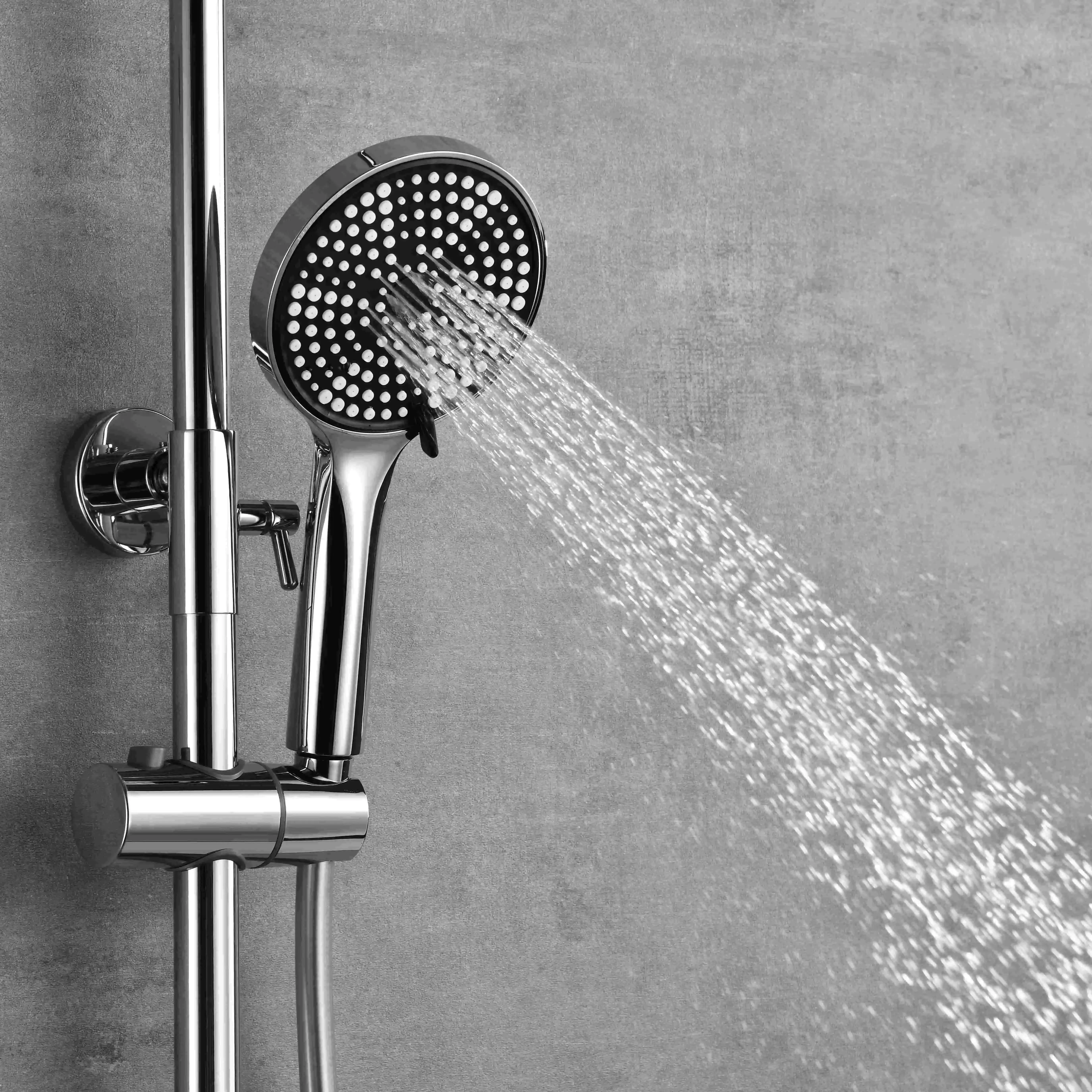 Colonne de douche et bain douche cannelée, Chrome, César 