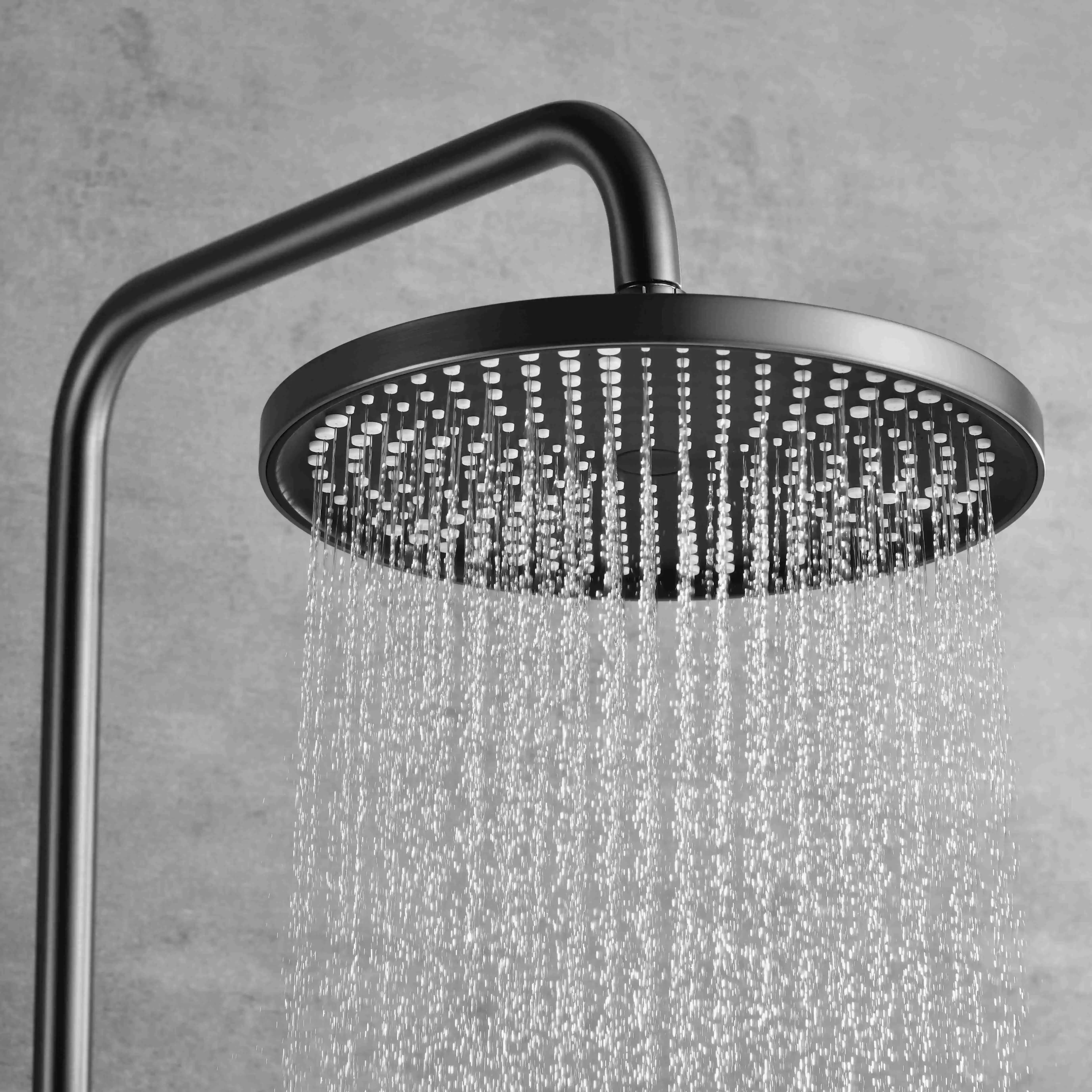 Colonne de douche et bain douche cannelée, Gun métal, César