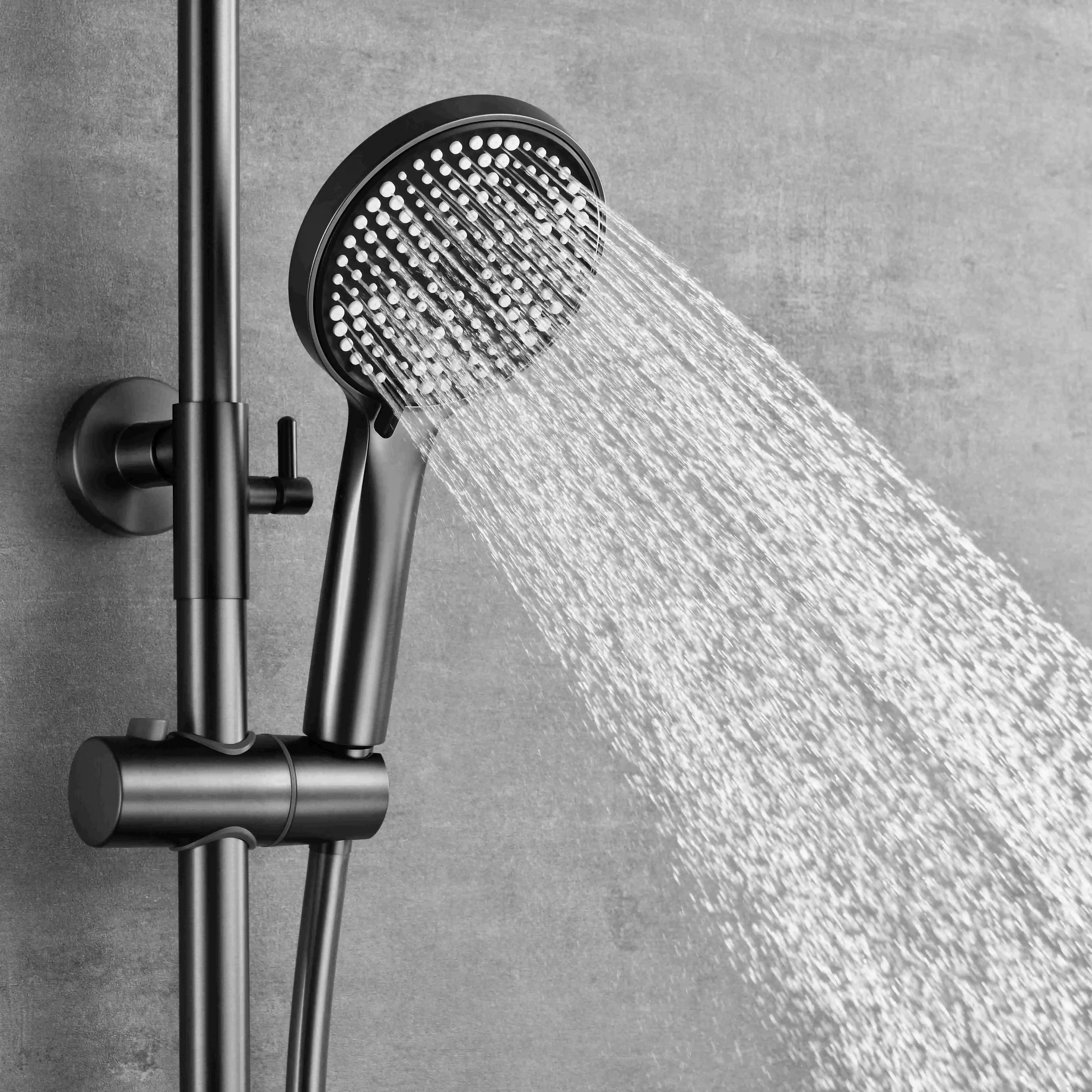 Colonne de douche et bain douche cannelée, Gun métal, César