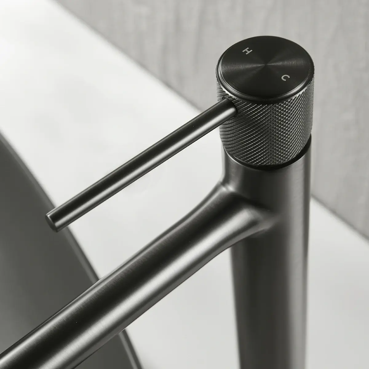 Robinet Mitigeur Lavabo Gun Métal, Bruma