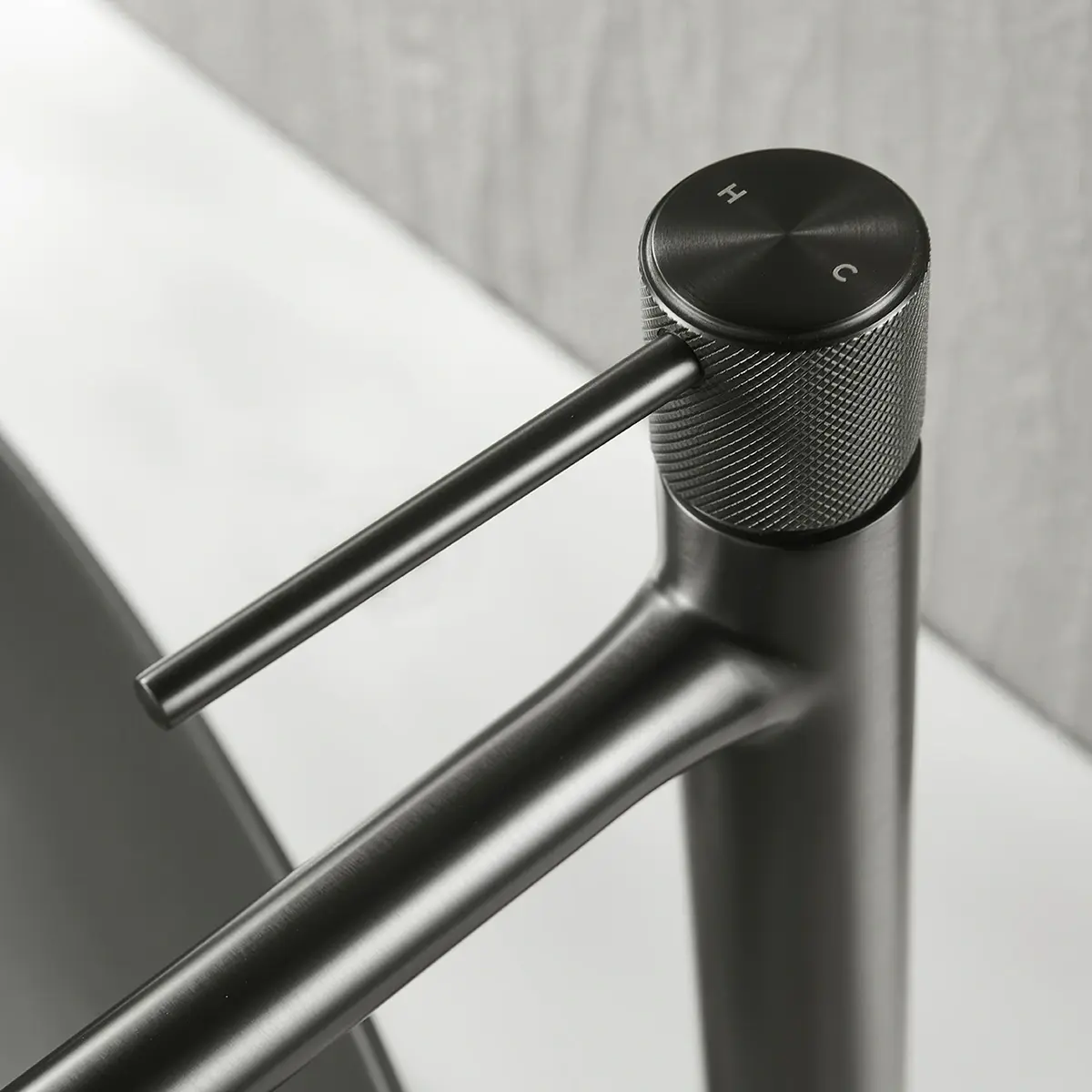   Robinet Mitigeur Lavabo haut Gun métal, Bruma