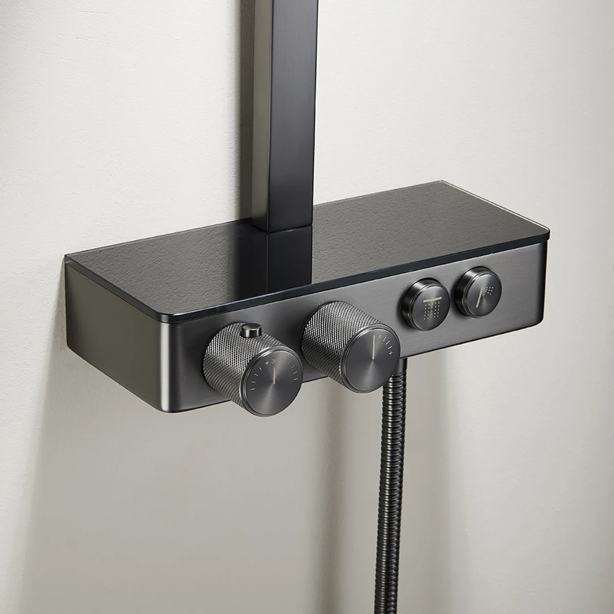 Colonne de douche avec mitigeur thermostatique, Gun métal, Bruma
