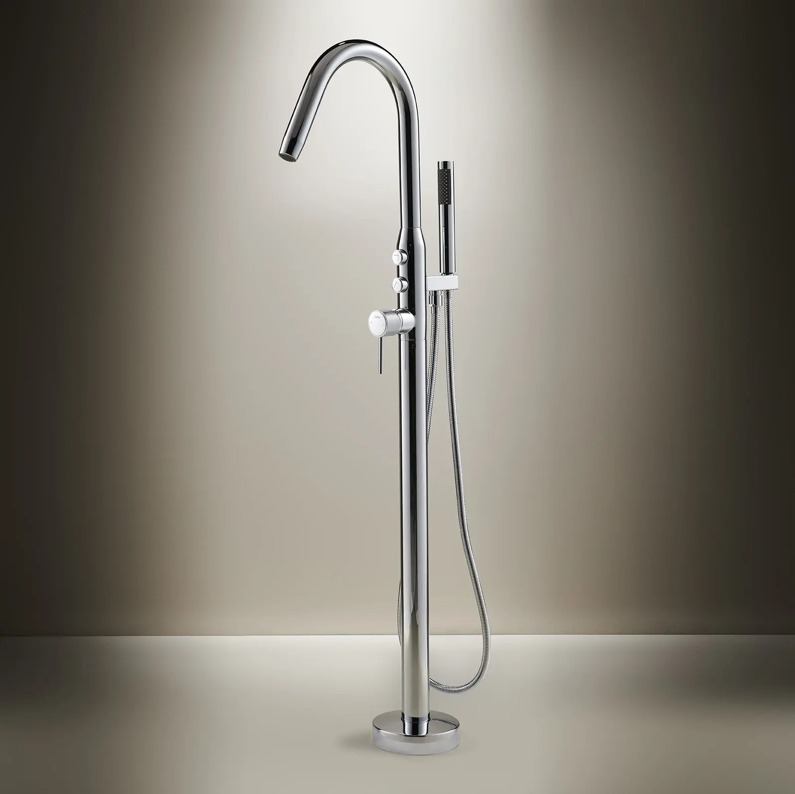 Mitigeur bain-douche sur pied Bruma chromé brillant avec douchette