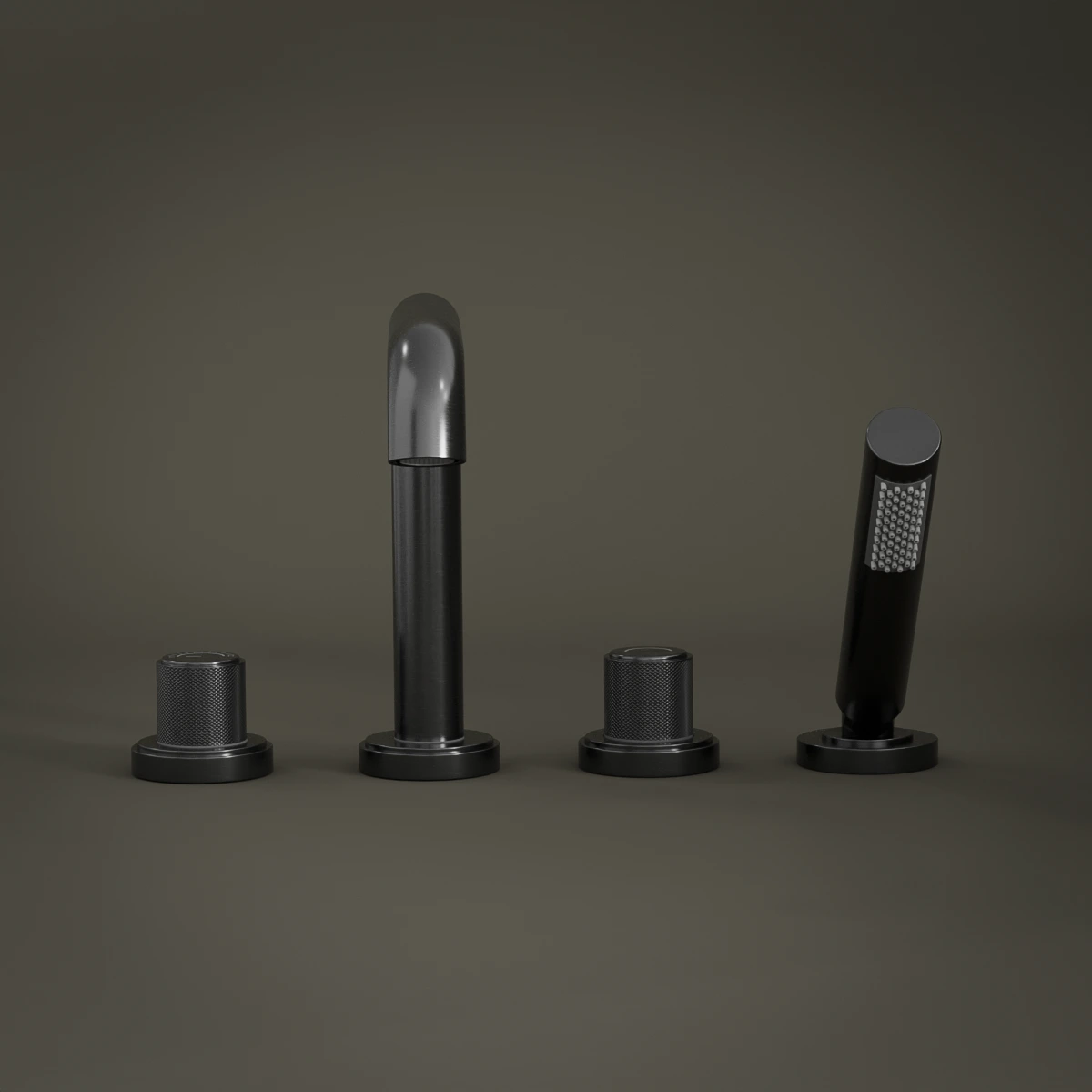 Robinet mitigeur bain-douche de plage Gun métal, Bruma