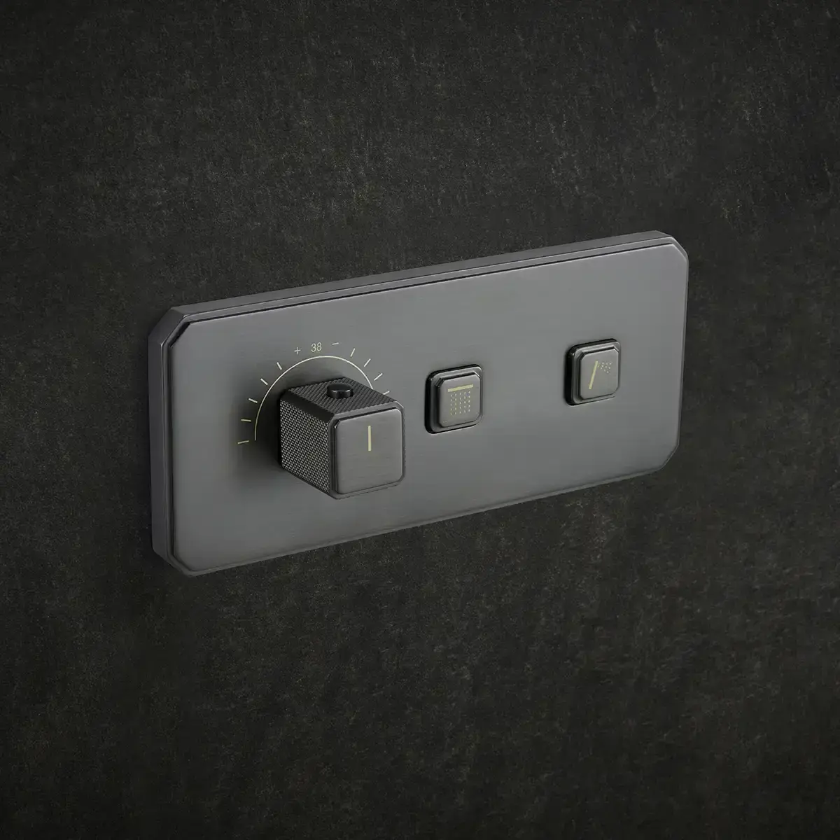 Composition de douche thermostatique encastrée Gun métal, Star   