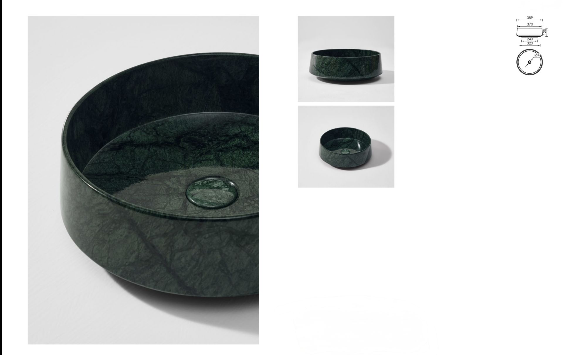 Ensemble meuble vasque cannelé noyer, plan et vasque en marbre vert Jade, 180x55 cm, miroir led, Verde 