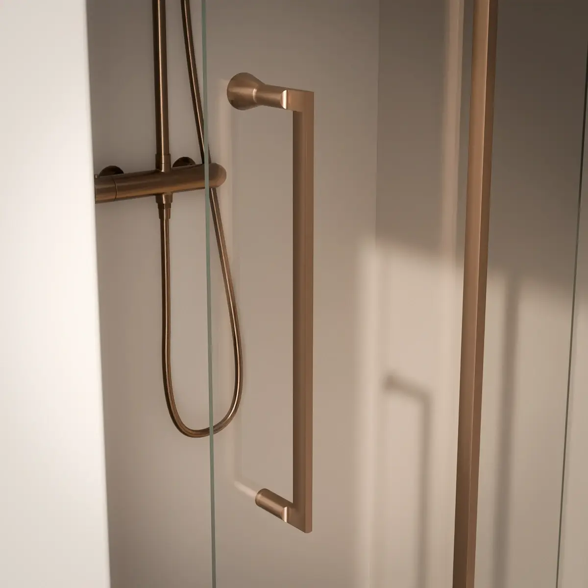Porte de douche Coulissante de 106.8 à 168.5 cm Cuivré brossé, Paro 