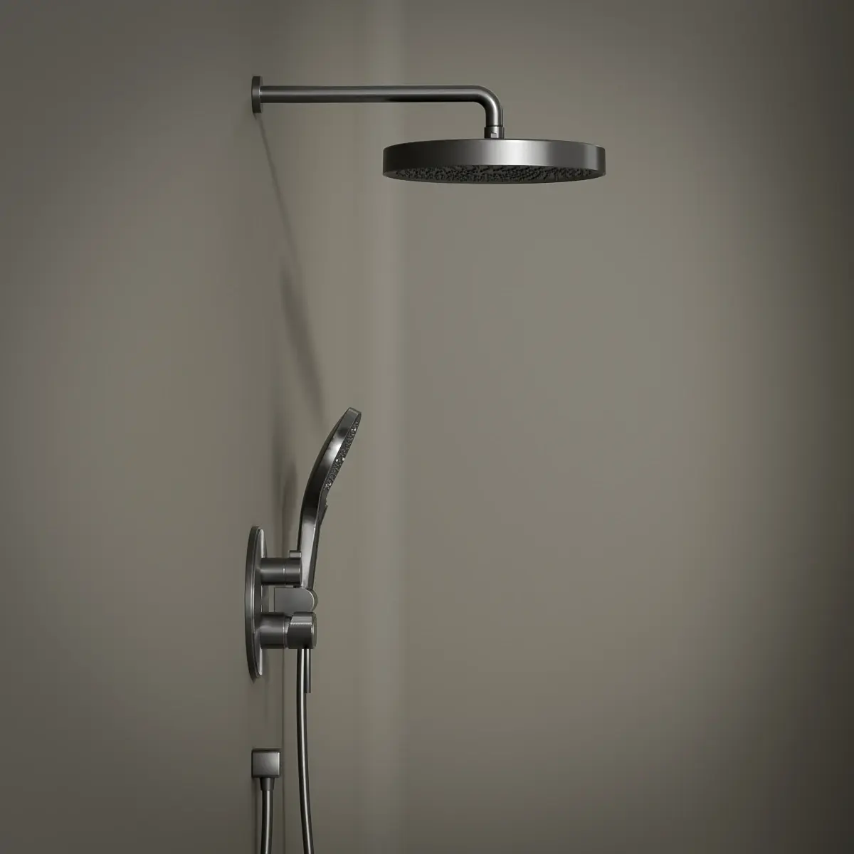 Composition mitigeur de douche encastrée, Gun métal, Bruma