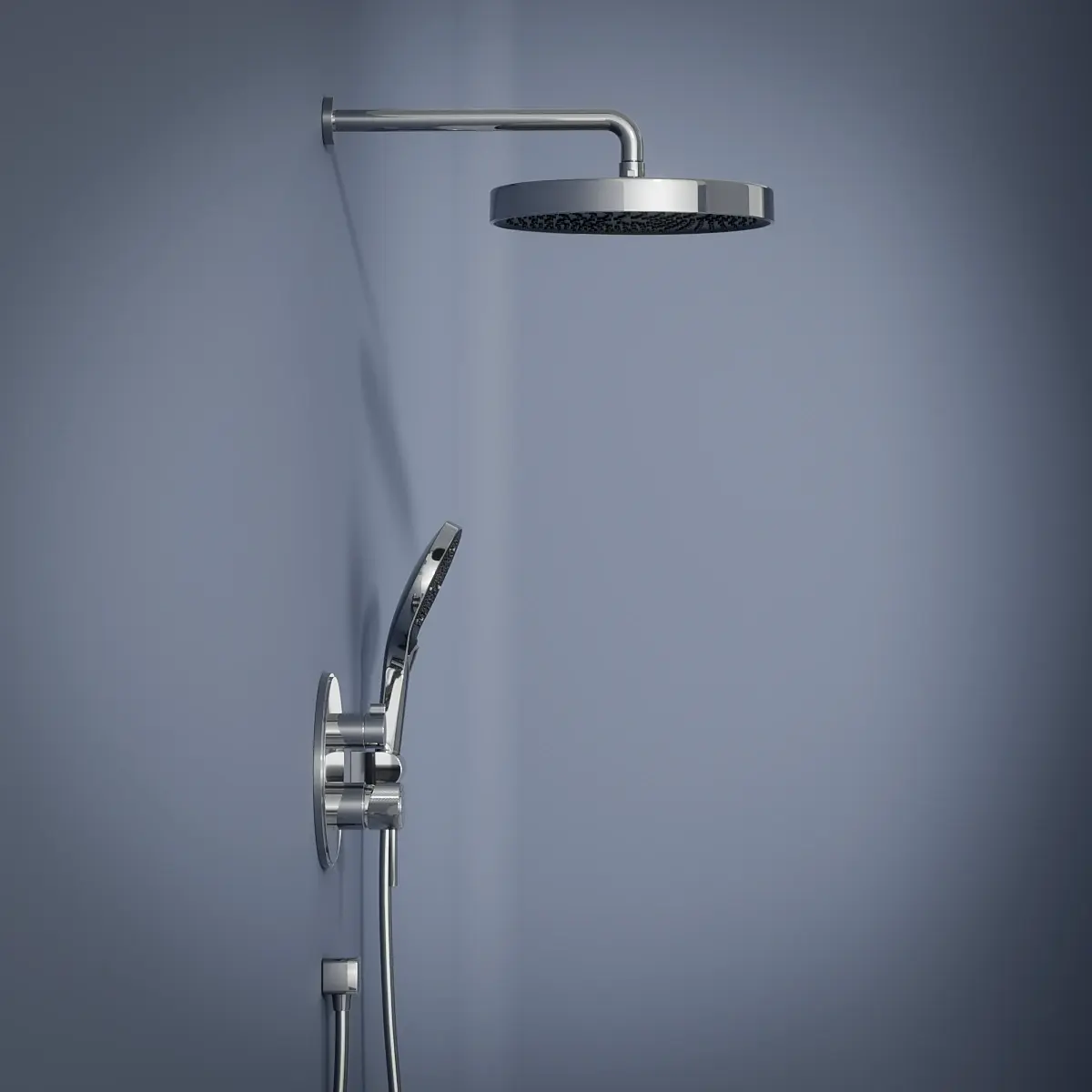 Composition mitigeur de douche encastrée, Chromé, Bruma