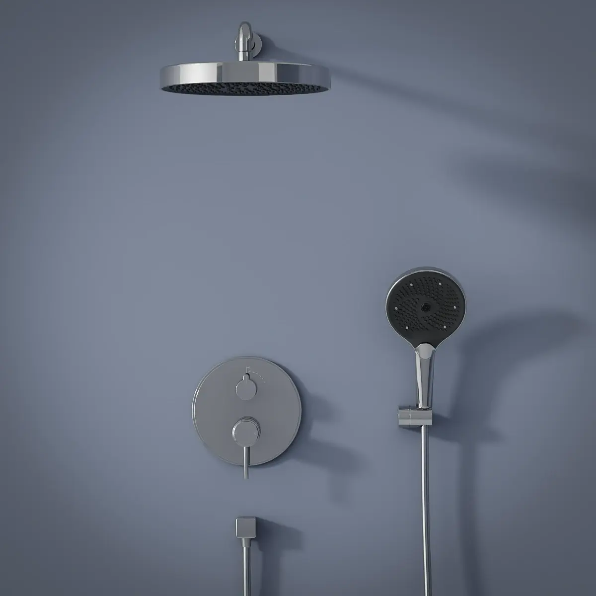 Composition mitigeur de douche encastrée, Chromé, Bruma
