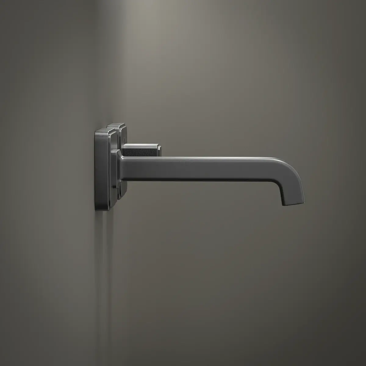 Mitigeur de lavabo encastré, manette cannelée, Gun métal, Star   