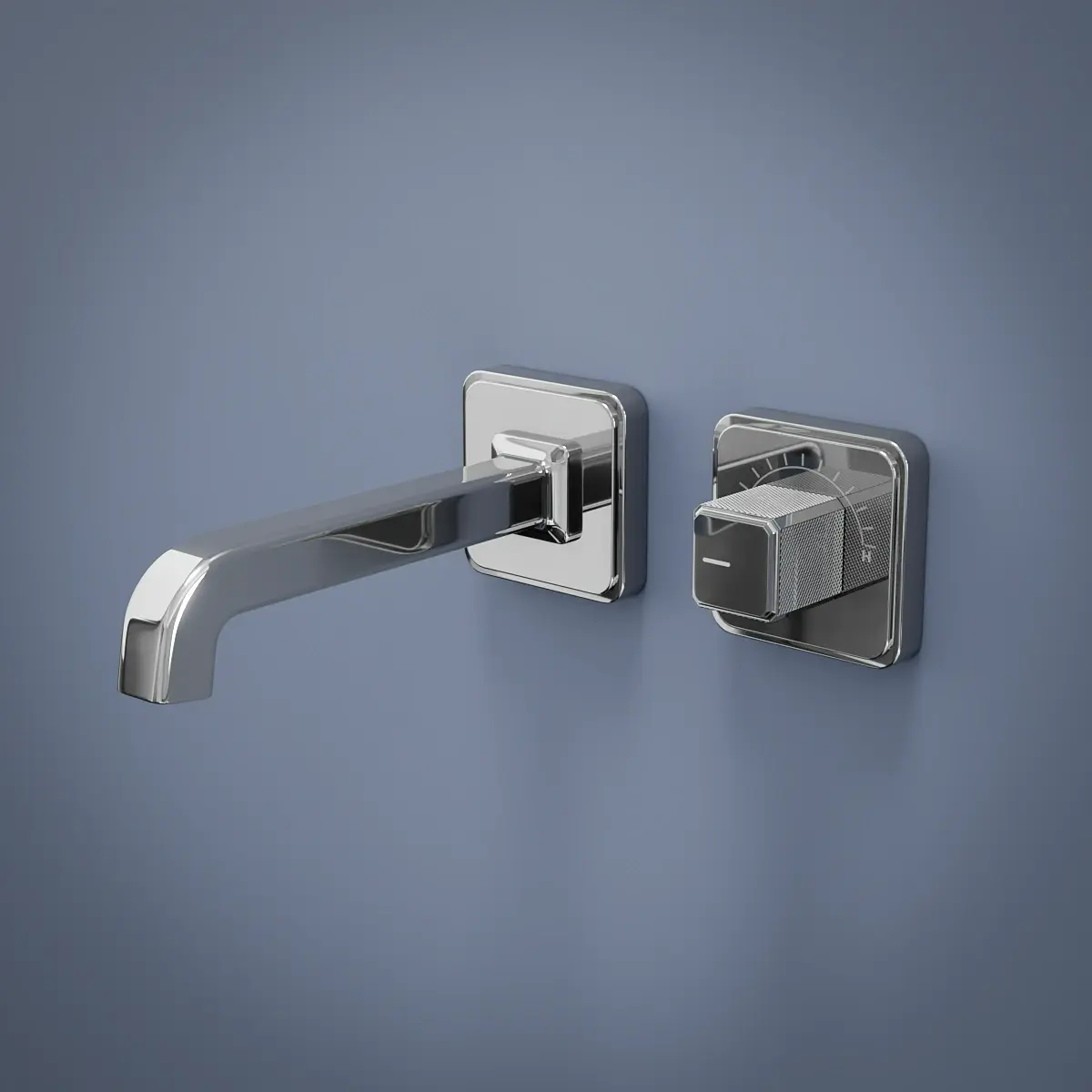 Mitigeur de lavabo encastré Star finition chromé avec manette cannelée
