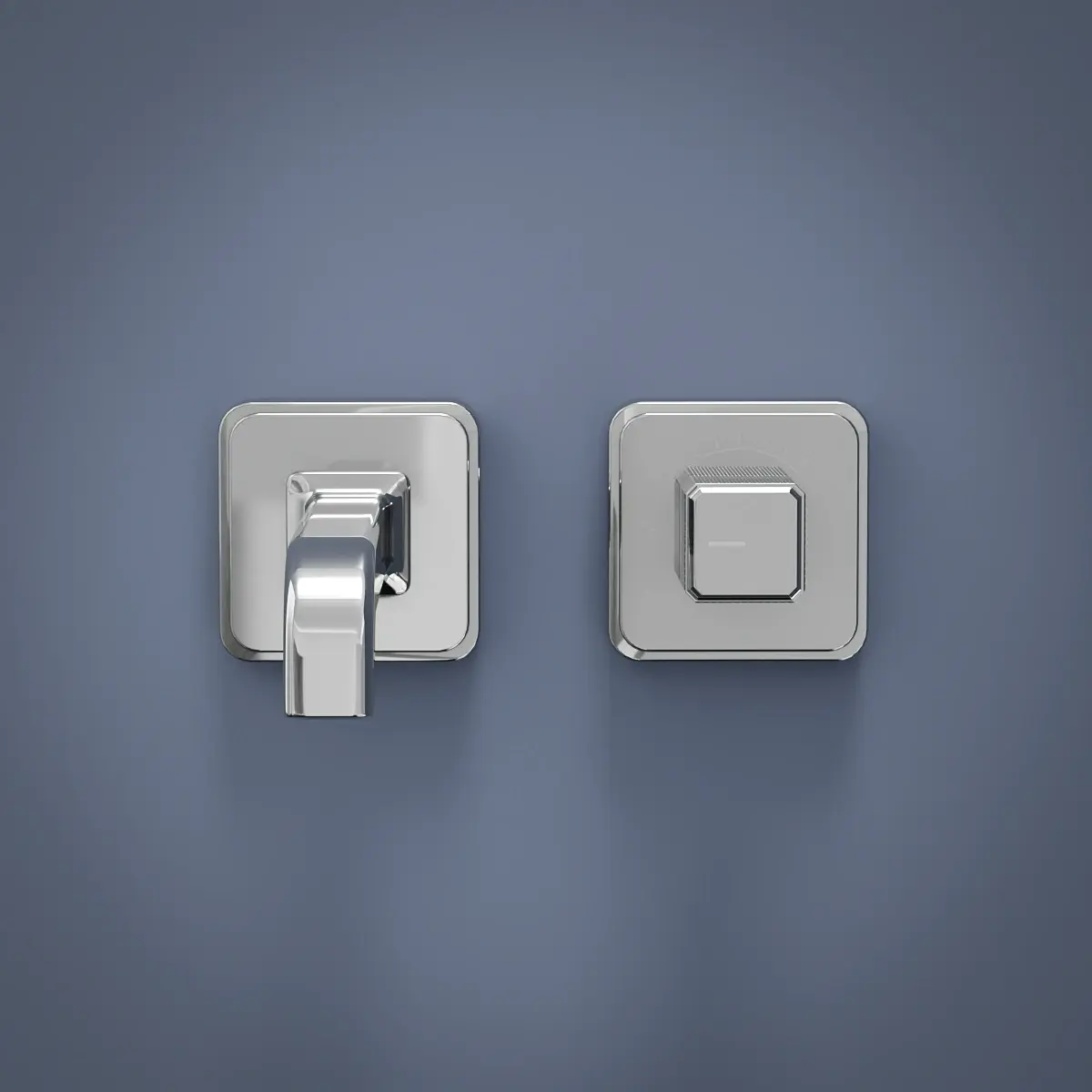 Mitigeur de lavabo encastré, manette cannelée, Chromé, Star 