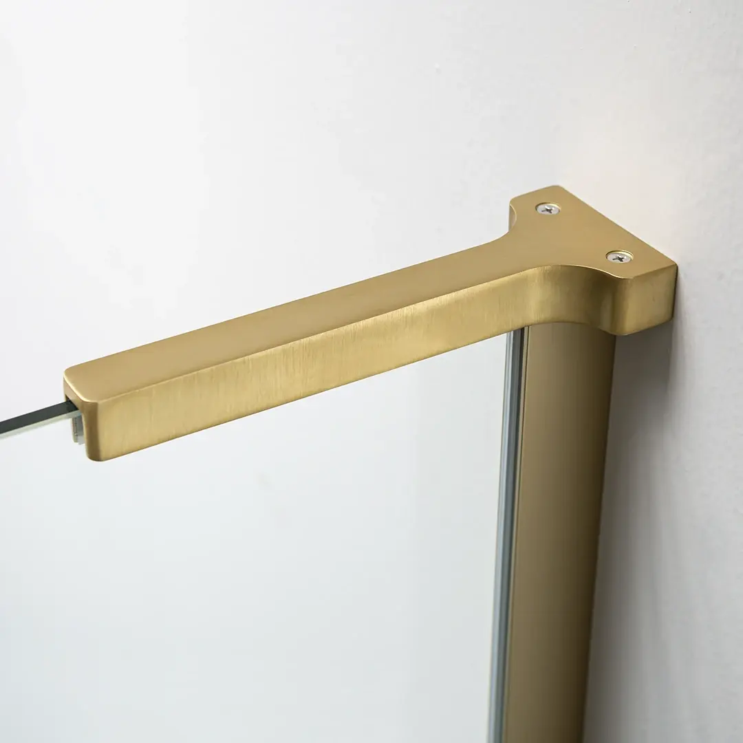 Paroi de douche fixe 60 à 160 cm, profilé doré brossé, Nauta