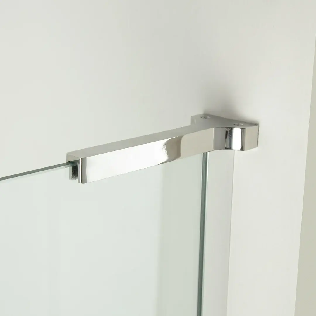 Pare bain fixe 80 cm, verre transparent, profilé chromé, Nauta