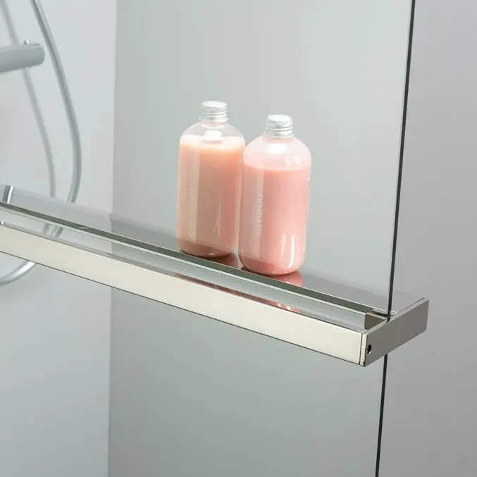 Pare bain fixe 80 cm, verre transparent, profilé chromé, Nauta
