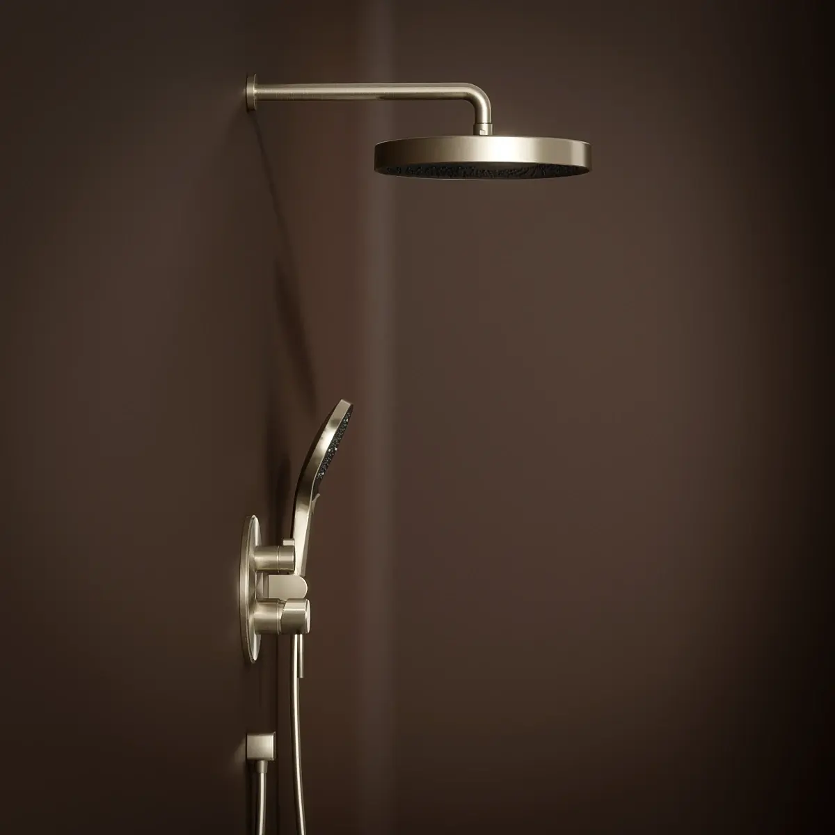 Composition mitigeur de douche encastrée, Champagne, Bruma 