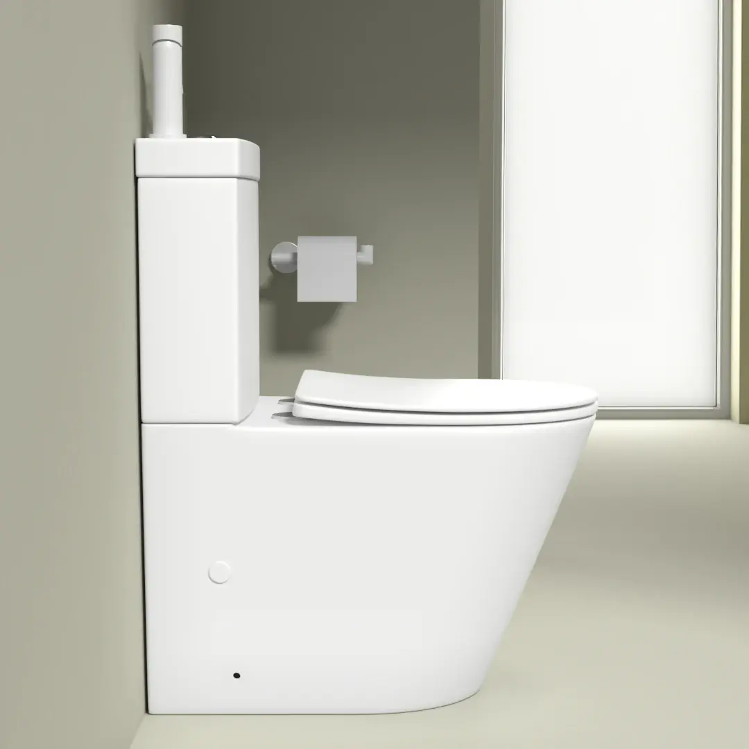  Wc au sol avec lave main intégré et vidage, Blanc mat,  Intégral 2 