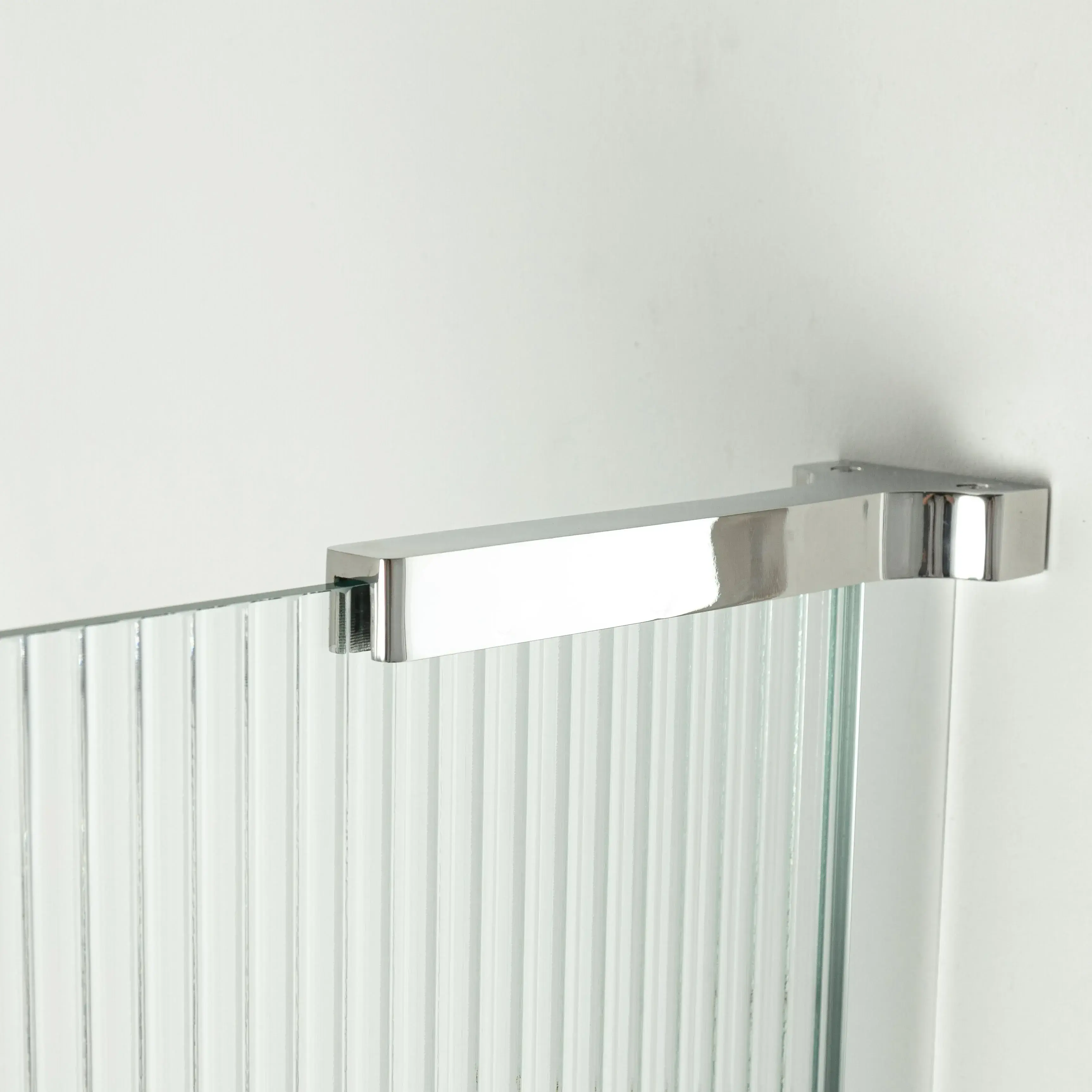Pare bain fixe 80 cm, verre cannelé, profilé chromé, Nauta