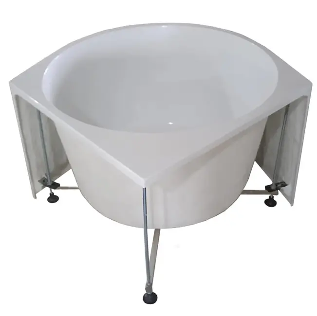 Baignoire semi îlot d'angle ronde, Ø98,7 ou Ø111 x 63 cm, Kios