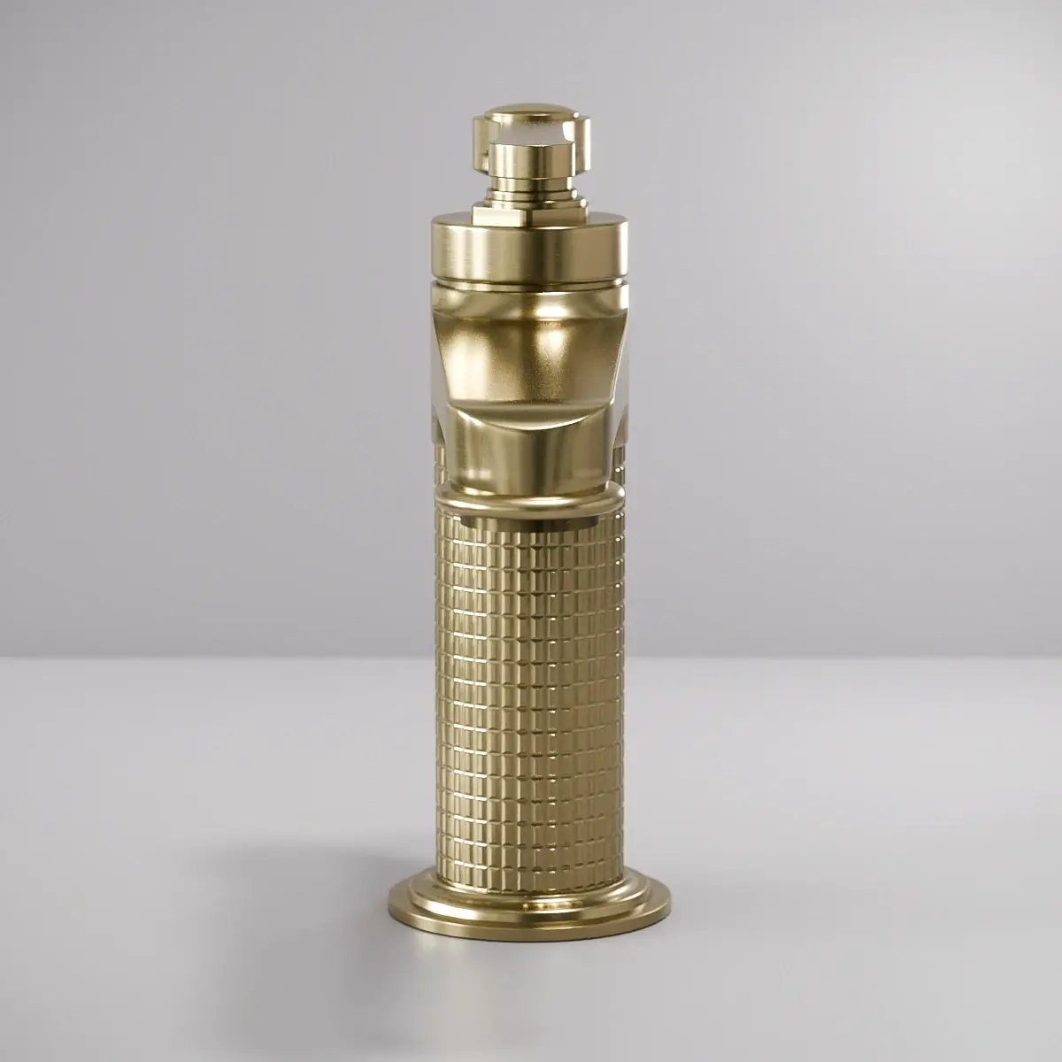 Mitigeur lavabo cannelé, Doré brossé, César  