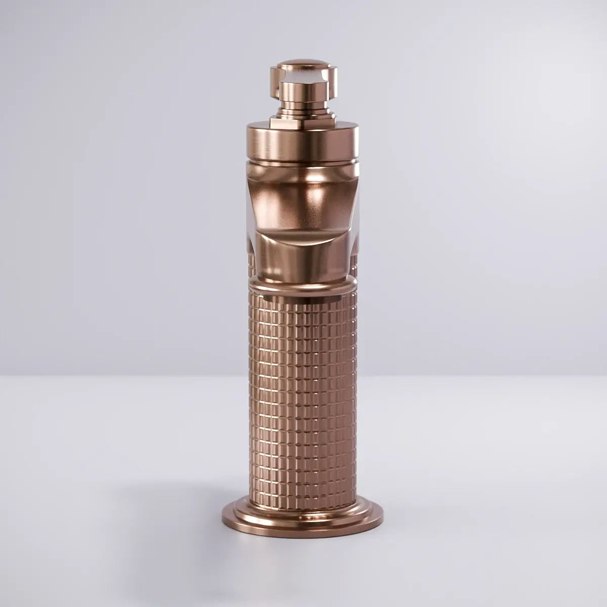 Mitigeur lavabo cannelé, Doré Rose brossé, César  
