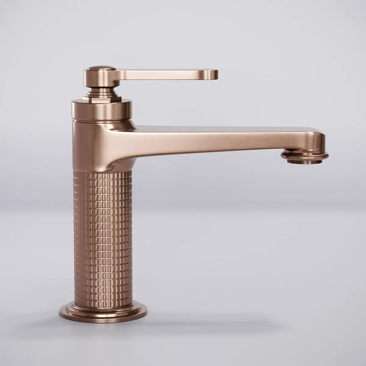 Mitigeur lavabo cannelé, Doré Rose brossé, César  