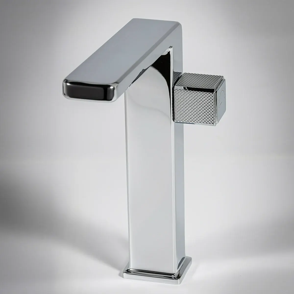 Mitigeur de lavabo manette cannelé, Surélevé, Chromé, Star 