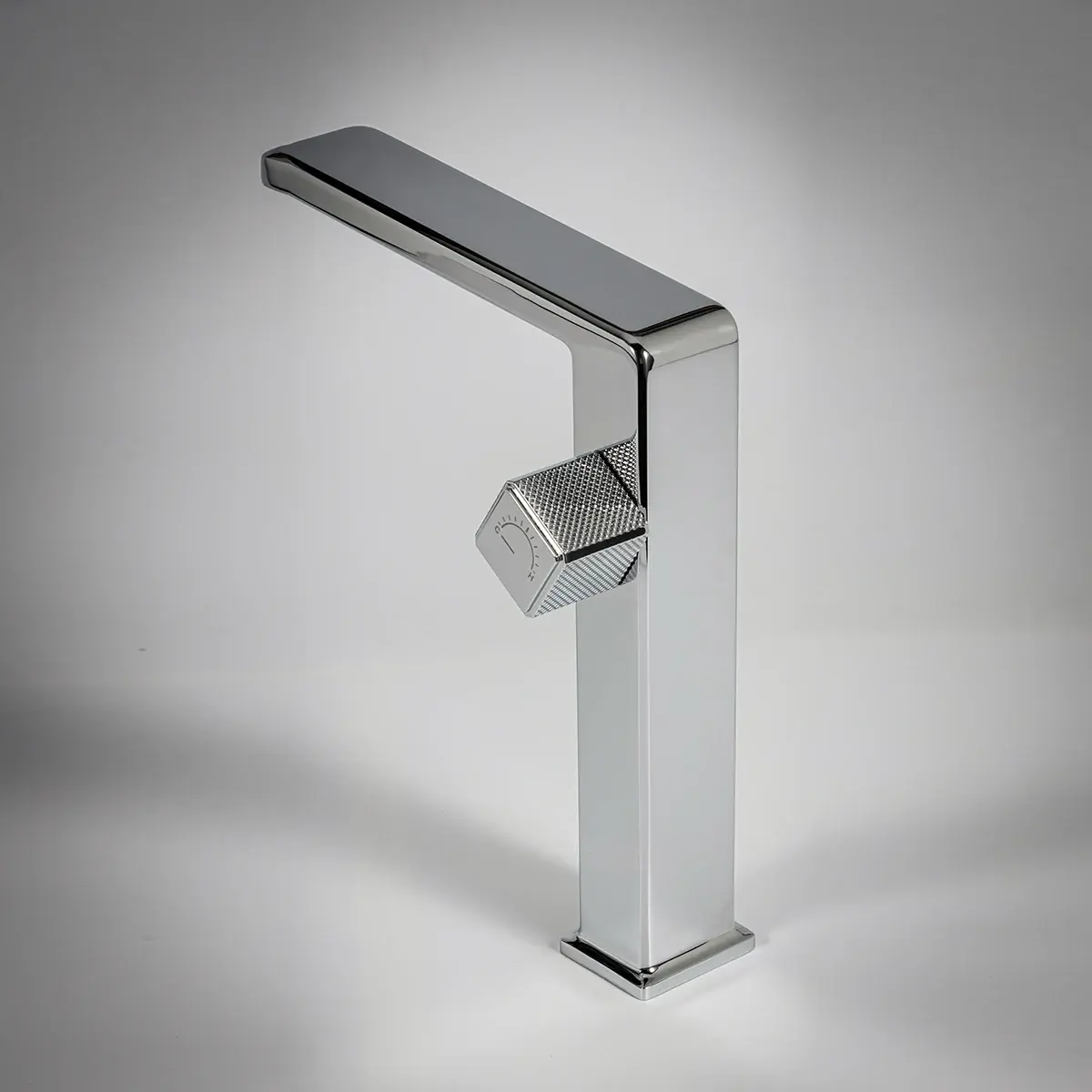 Mitigeur de lavabo manette cannelé, Surélevé, Chromé, Star 