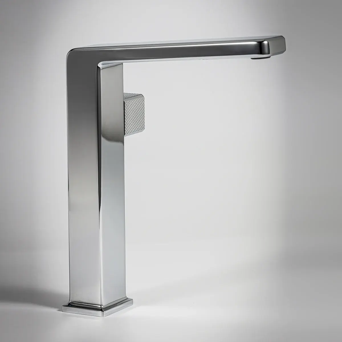 Mitigeur de lavabo manette cannelé, Surélevé, Chromé, Star 