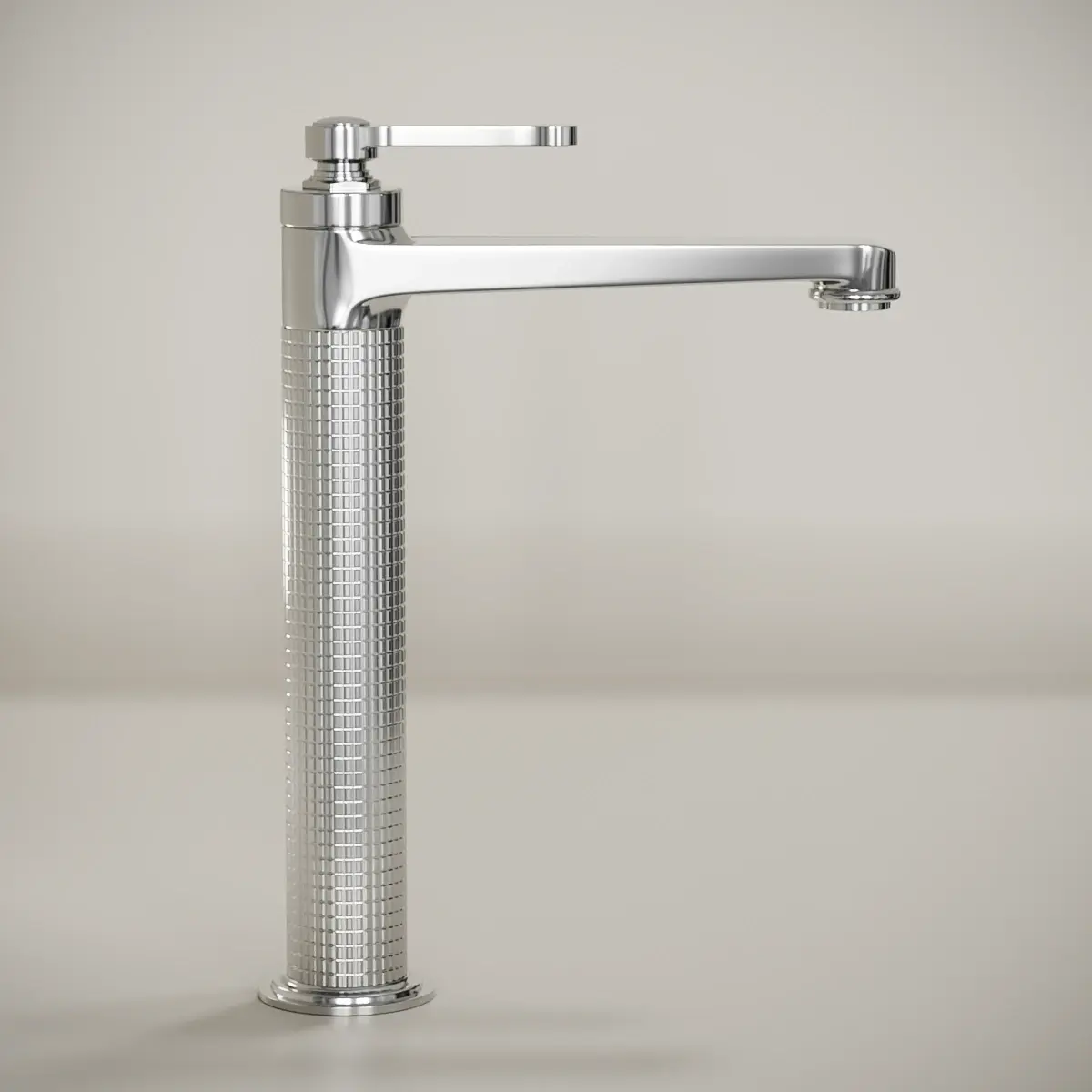 Mitigeur lavabo surélevé cannelé, Chrome, César  