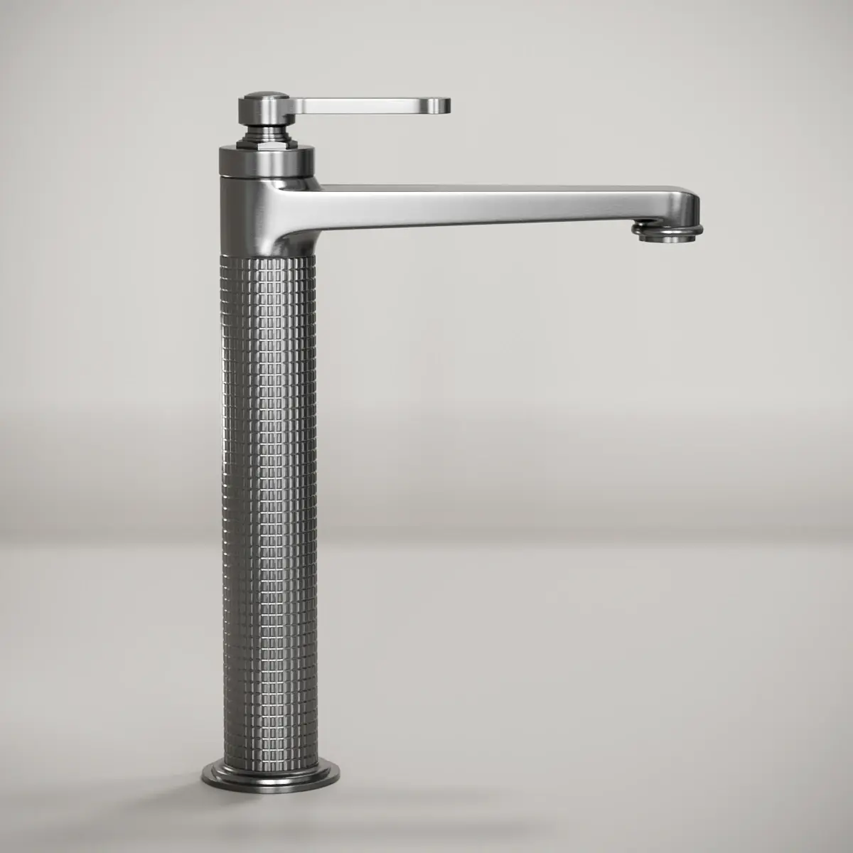 Mitigeur lavabo surélevé cannelé, Gun métal, César 