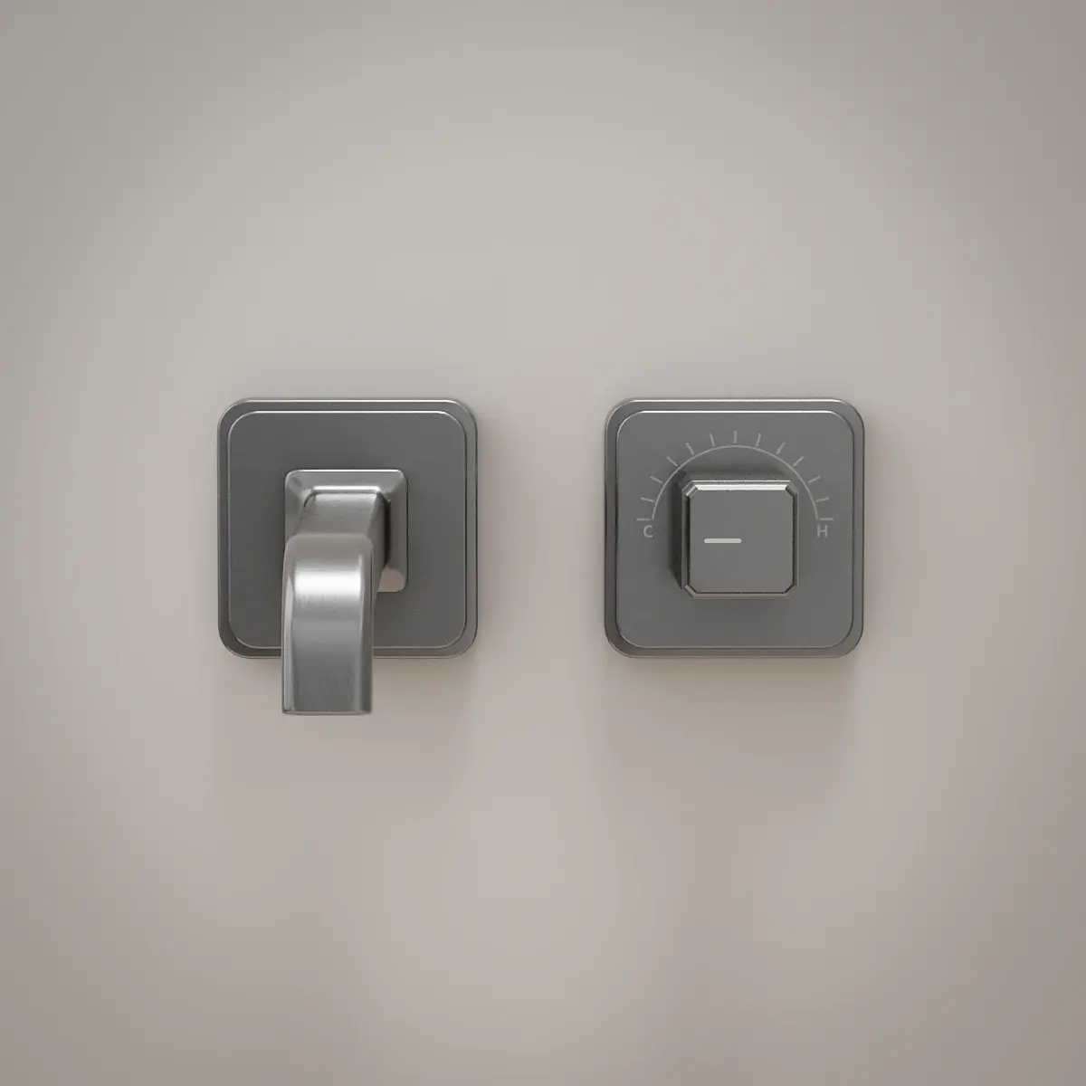 Mitigeur de lavabo encastré, manette cannelée, Gun métal, Star   