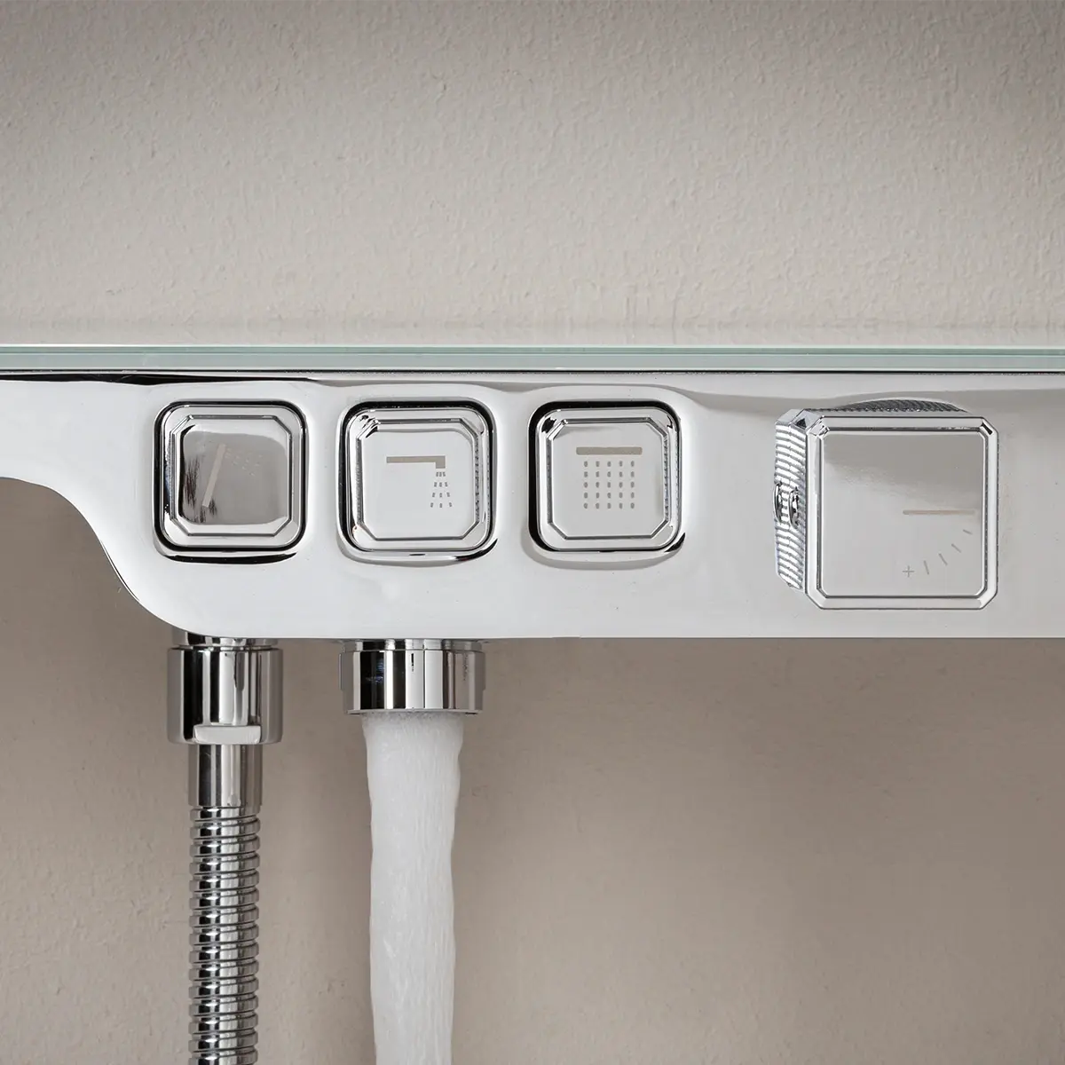 Composition mitigeur de douche thermostatique  encastrée, chromé, Bruma 
