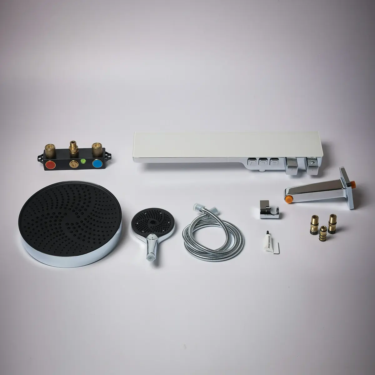 Composition mitigeur de douche thermostatique  encastrée, chromé, Bruma 