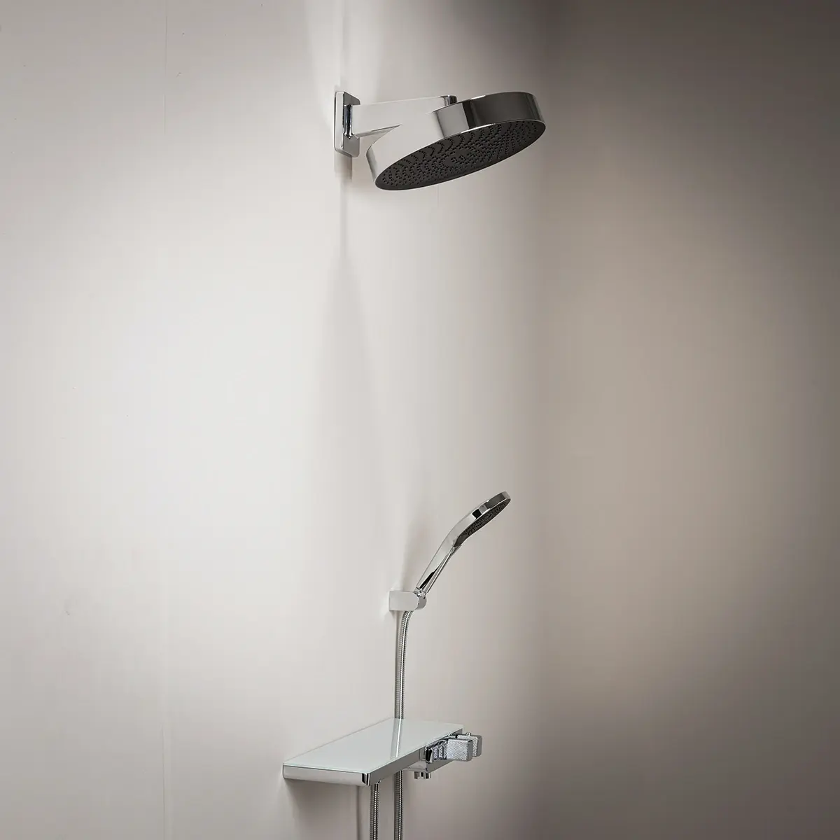 Composition mitigeur de douche thermostatique  encastrée, chromé, Bruma 