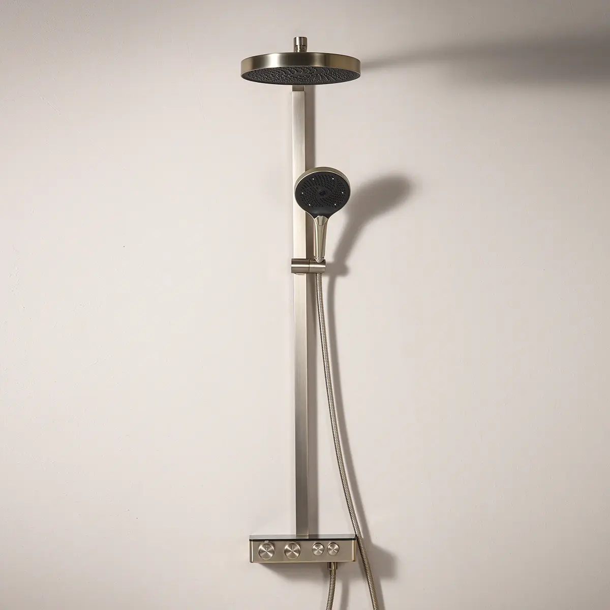 Colonne de douche avec mitigeur thermostatique, Champagne, Bruma
