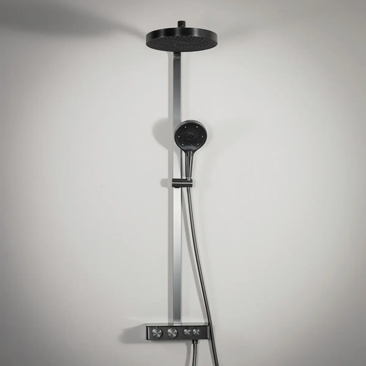 Colonne de douche avec mitigeur thermostatique, Gun métal, Bruma