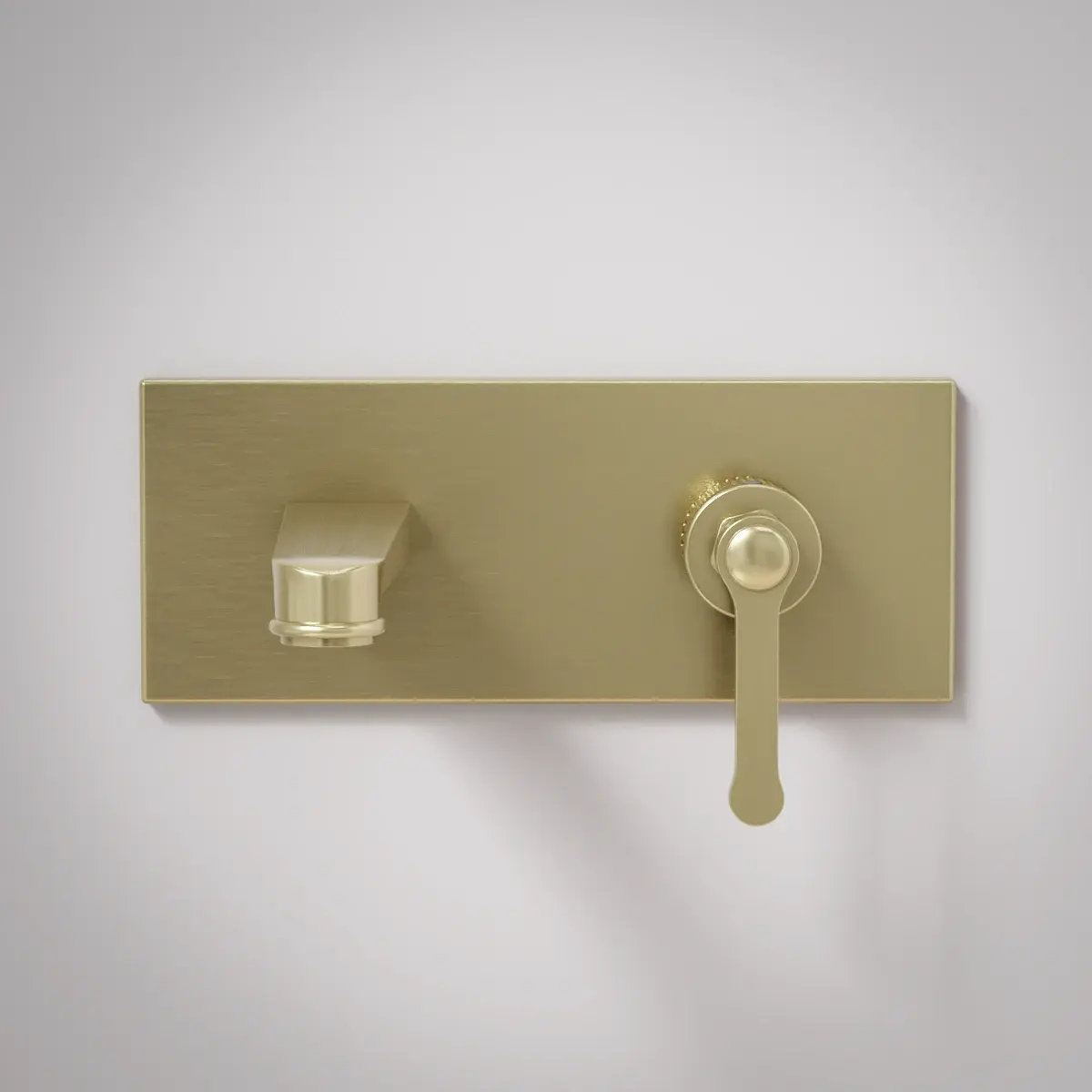 Mitigeur lavabo encastré, Doré brossé, César