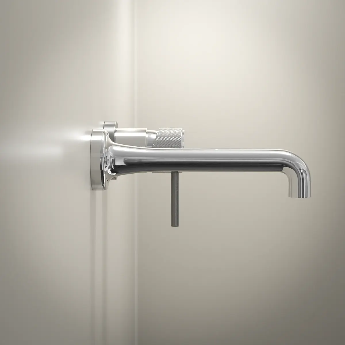 Robinet mitigeur lavabo mural encastré chromé, Bruma