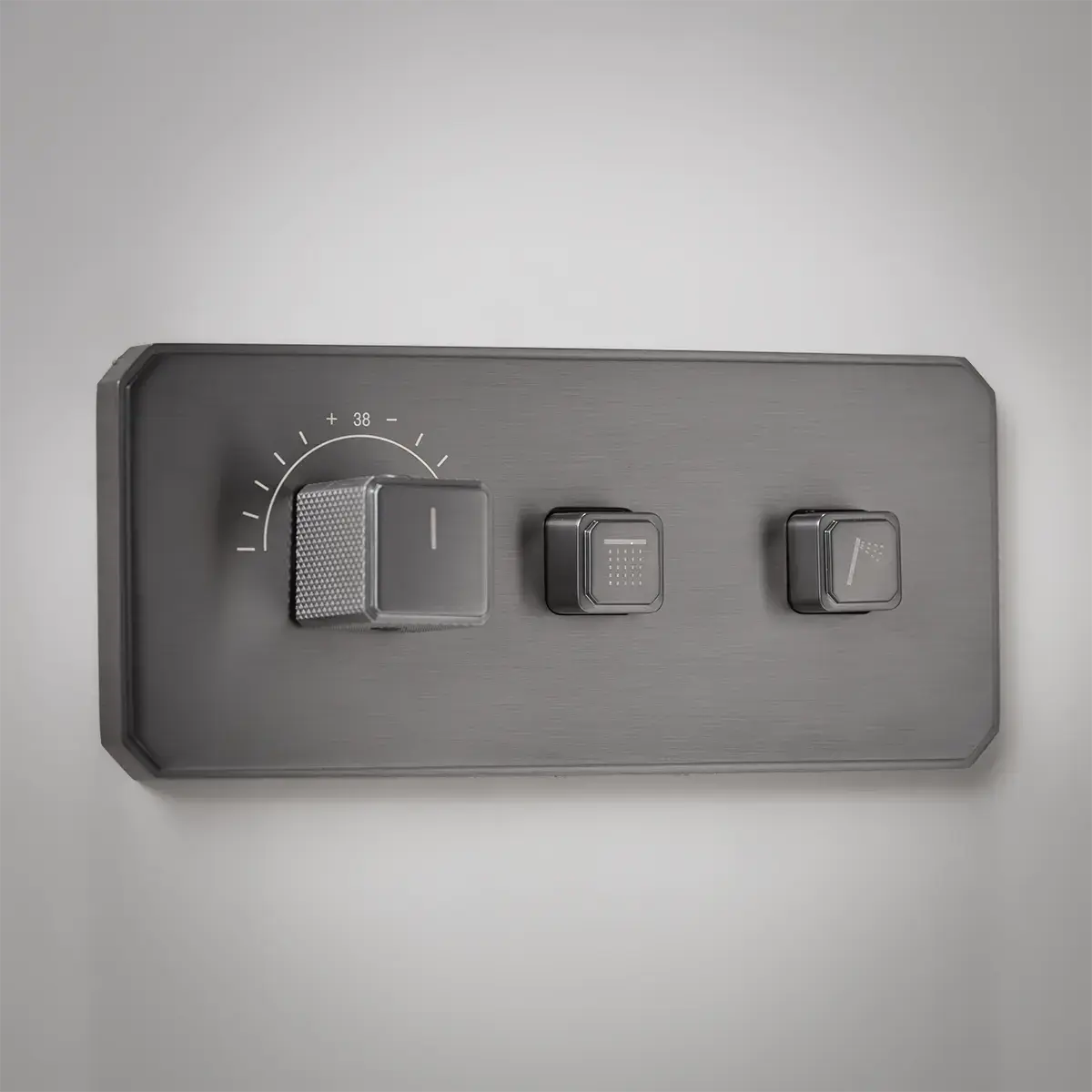 Composition de douche thermostatique encastrée Gun métal, Star   