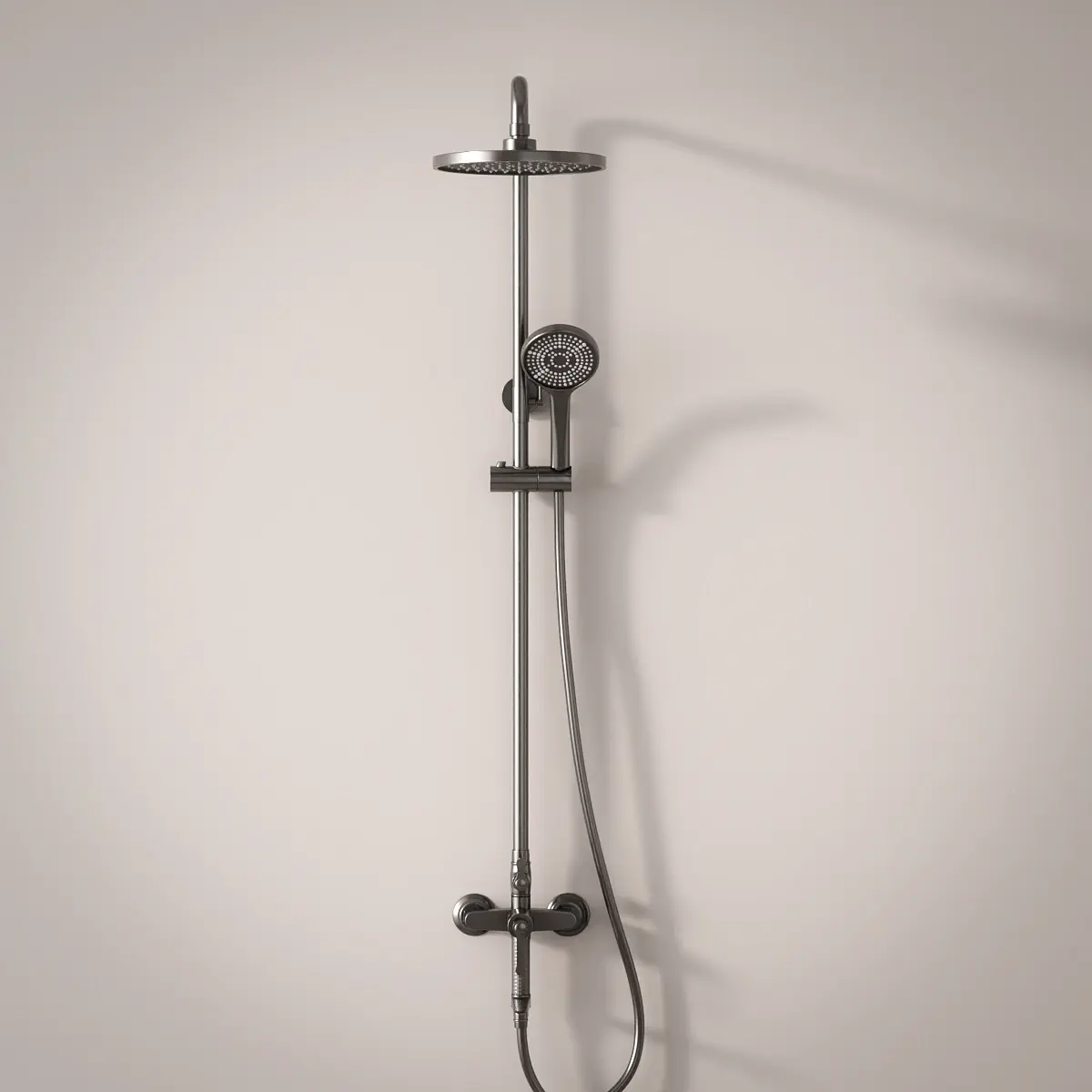 Colonne de douche et bain douche cannelée, Gun métal, César