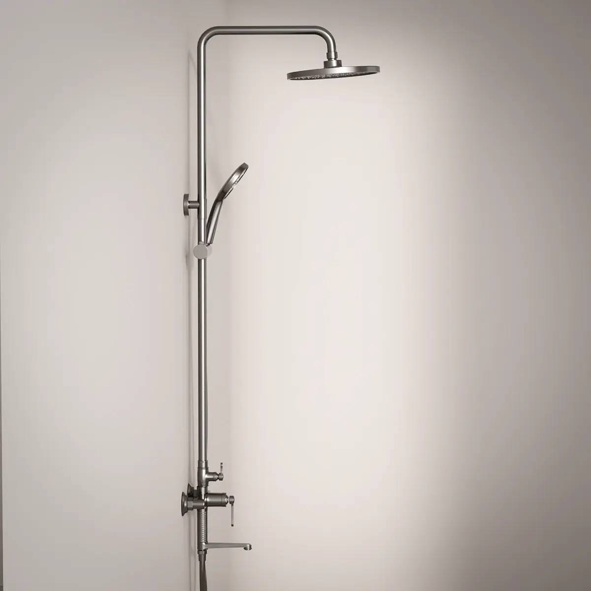 Colonne de douche et bain douche cannelée, Gun métal, César